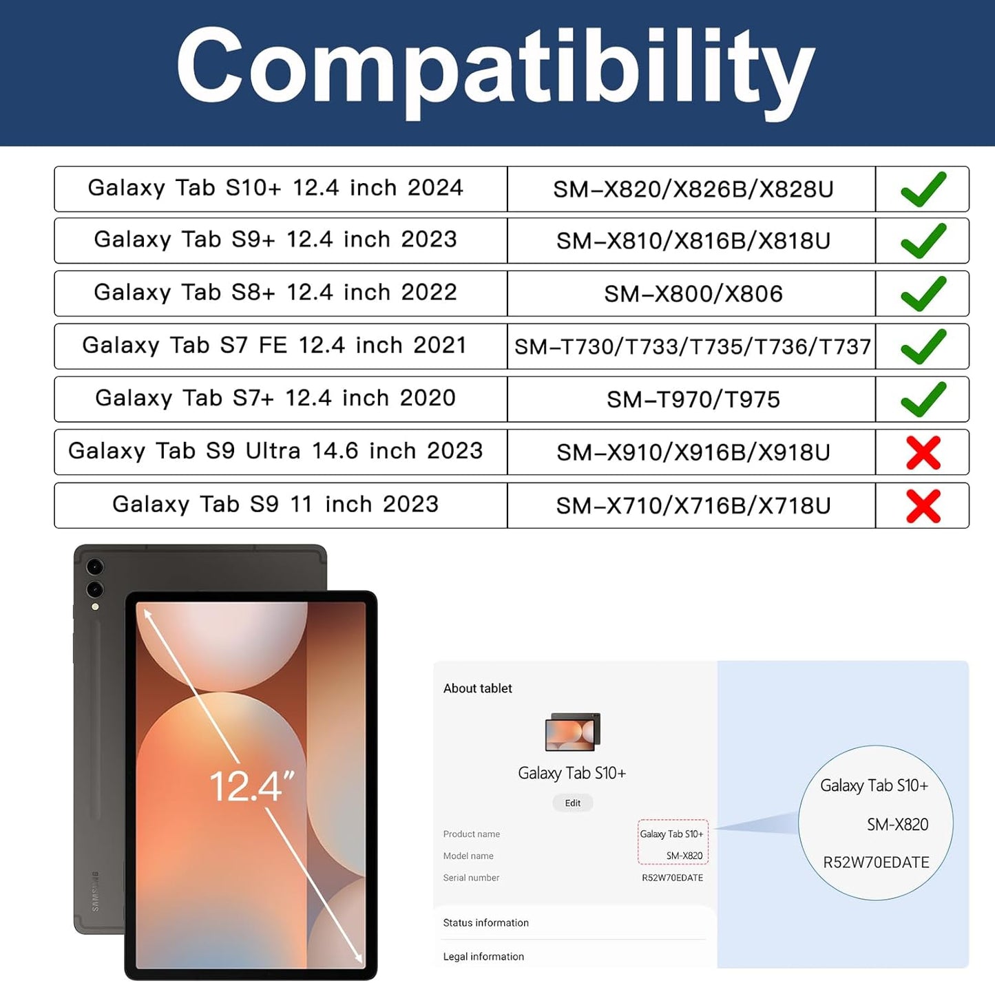 BRAECN for Galaxy Tab S10 Plus Case 2024&S9 FE Plus/S8 Plus/S7 Plus /S7 FE 12.4 Inch,Heavy Duty Shockproof Case with S Pen Holder&360 Rotating Hand Strap/Kickstand/Shoulder Strap for Tab S10+,Rainbow