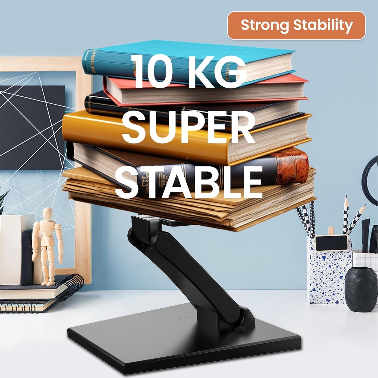 Jakeko Lay Flat Monitor Stand 24 inch - Low Foldable Monitor Stand Universal VESA 100 Adjustable