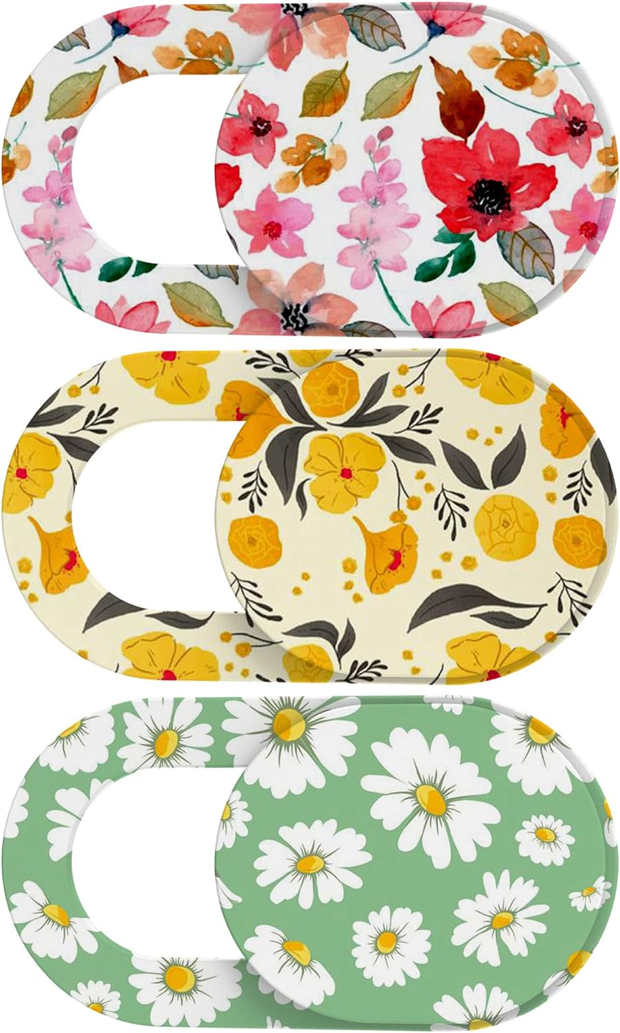 Laptop Camera Cover Slide Cute, Ultra Thin Webcam Cover for iPhone iPad MacBook Pro Computer iMac Cell Phone PC Accessories, Camera Blocker Slider, Great for Privacy - Flowers (3*Flowes)