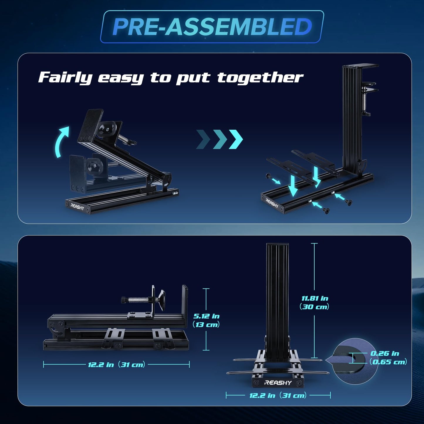 Hotas Mount, Joystick Mount, Aluminum Flight Stick Desk Mount for Logitech X56, X52, X52 Pro, Thrustmaster T.1600M, TCA, T.Flight Hotas One, 4, X, Airbus, VKB Gladiator Nxt (Red)