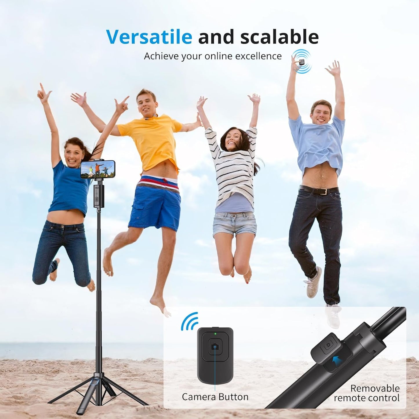 Auto Face Tracking Tripod,67''Phone Tripod for iPhone,360° Rotation Follows Your Movement,Bluetooth Remote,Phone Holder for Vlog,Live Streaming, Video Call,Content Creators.