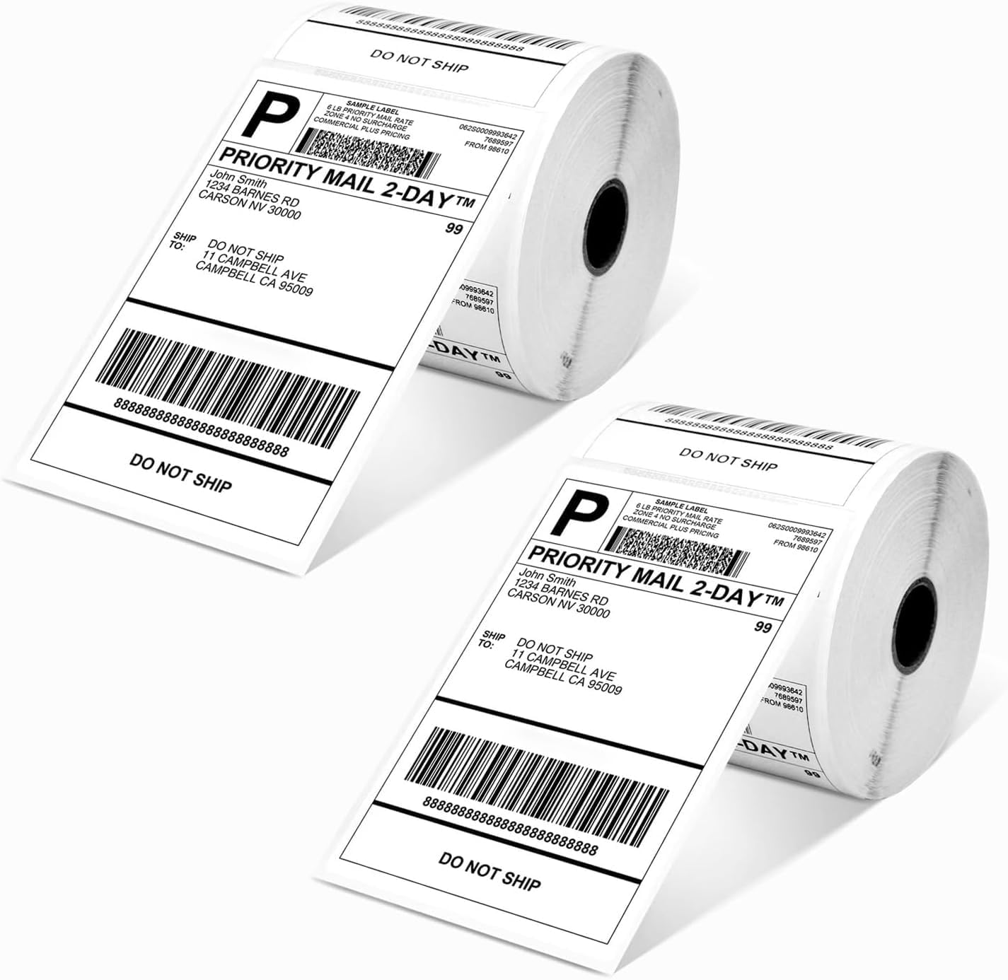 4x6 Thermal Shipping Label, Shipping Address Labels (2 Rolls of 500 4x6 Roll Labels) - Compatible with Nelko, JADENS, beeprt, ASprink, Rollo, Zebra, Omezizy and Other Thermal Printers