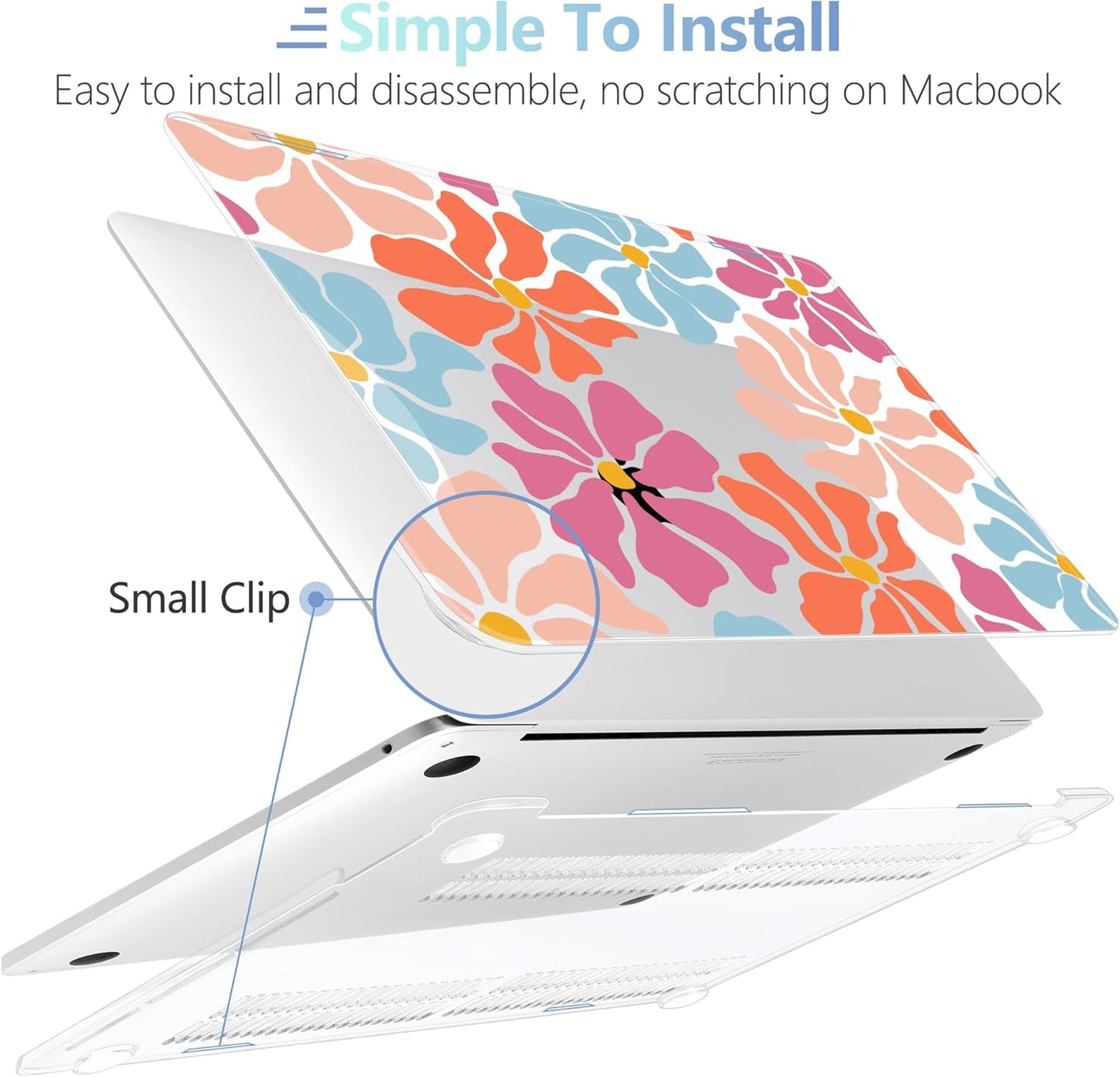 MEEgoodo Case for MacBook Pro 13 inch Case 2022 2021 2020 A2338 M2/M1 A2251 A2289,Laptop Hard Shell with Keyboard & Camera Cover Compatible with 13 inch MacBook Pro,Minimalist Style Floral