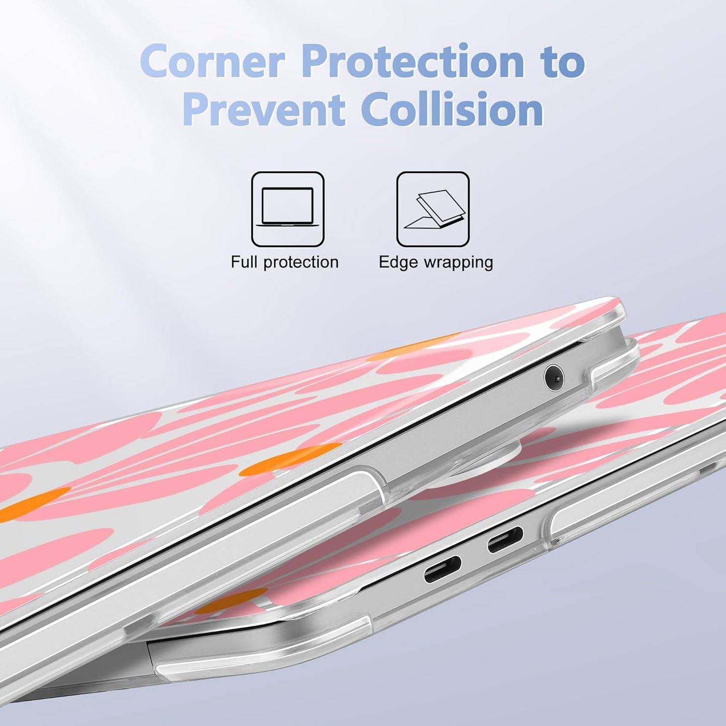 May Chen Case for MacBook Pro 13 inch M2 2023,2022,2021,2020 A2338 M1 A2251 A2289, Plastic Hard Shell Case for MacBook Pro 13" with Touch Bar Fits Touch ID, Groovy Flower