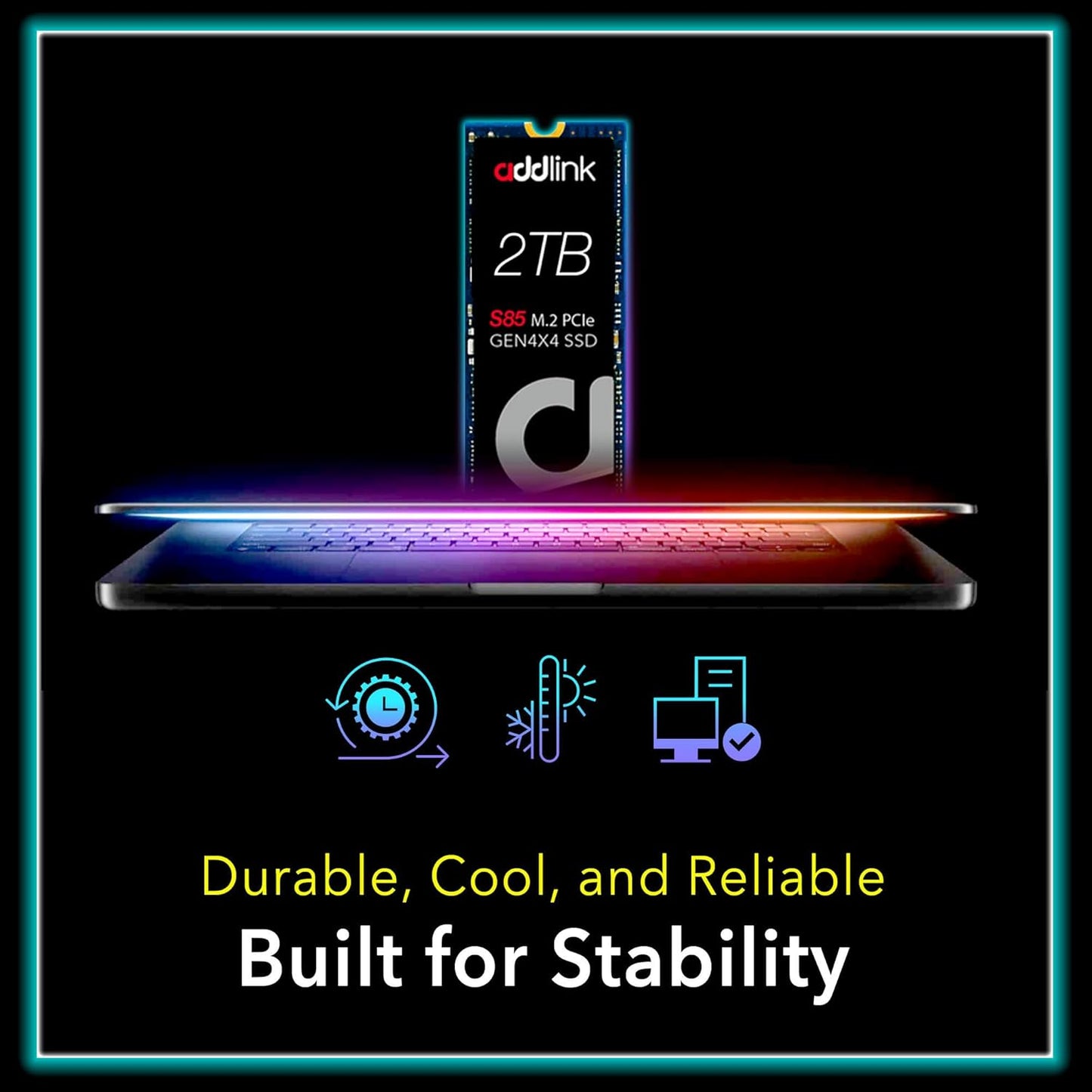 Addlink S85 2TB M.2 PCIe NVMe Gen4 Memory Expansion SSD, Speed Up to 6000 MB/s, Internal Solid State Drive with HMB Technology for Laptop, Gaming and Creators