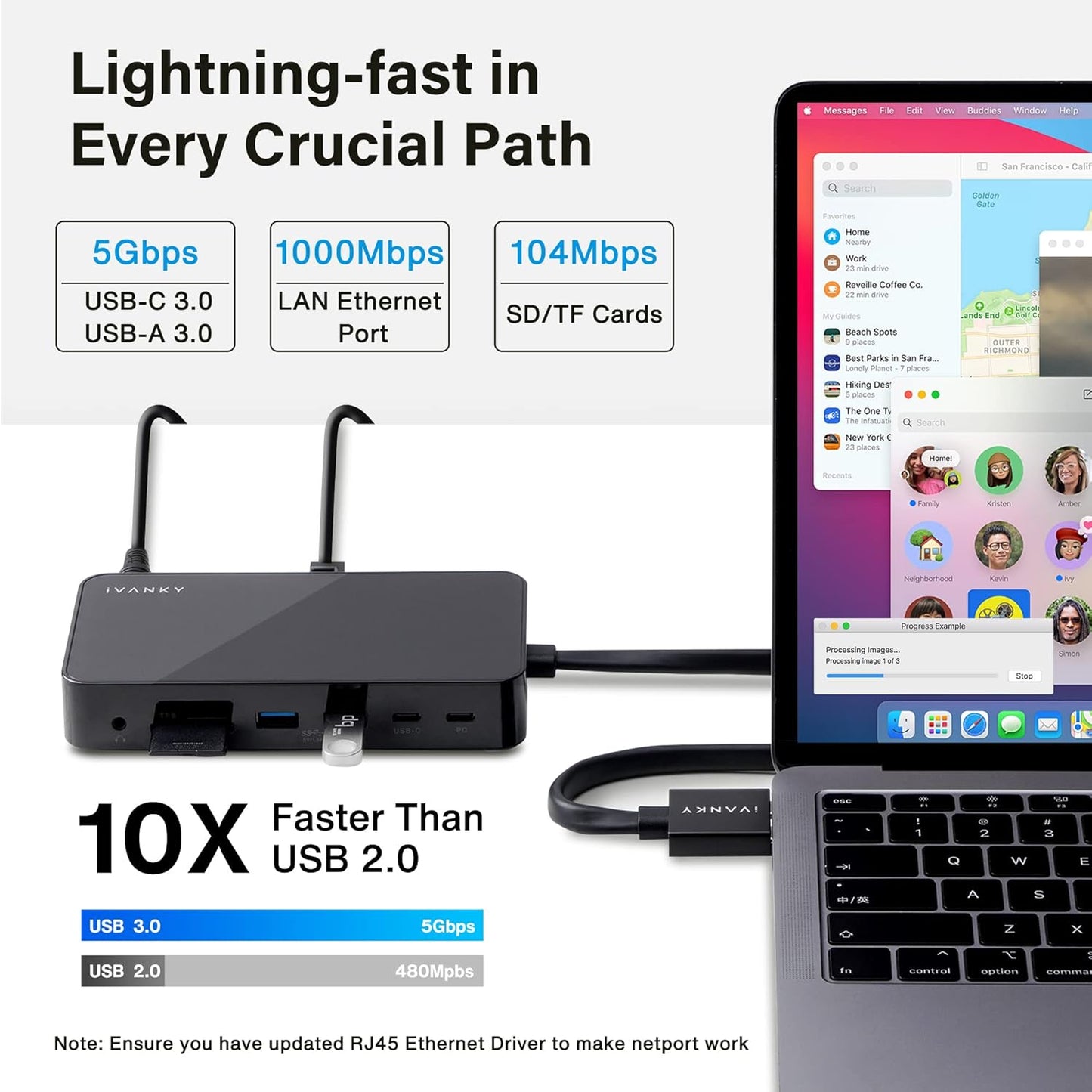iVANKY FusionDock 1 M4 MacBook Pro Docking Station with 150W Power Adapter, 12-in-2 Dual 4K@60Hz Monitor Dock for MacBook M1/M2/M3 Pro/Max Display Dock 2HDMI 2.0, 96W PD, 6 USB, Ethernet SD/TF Audio