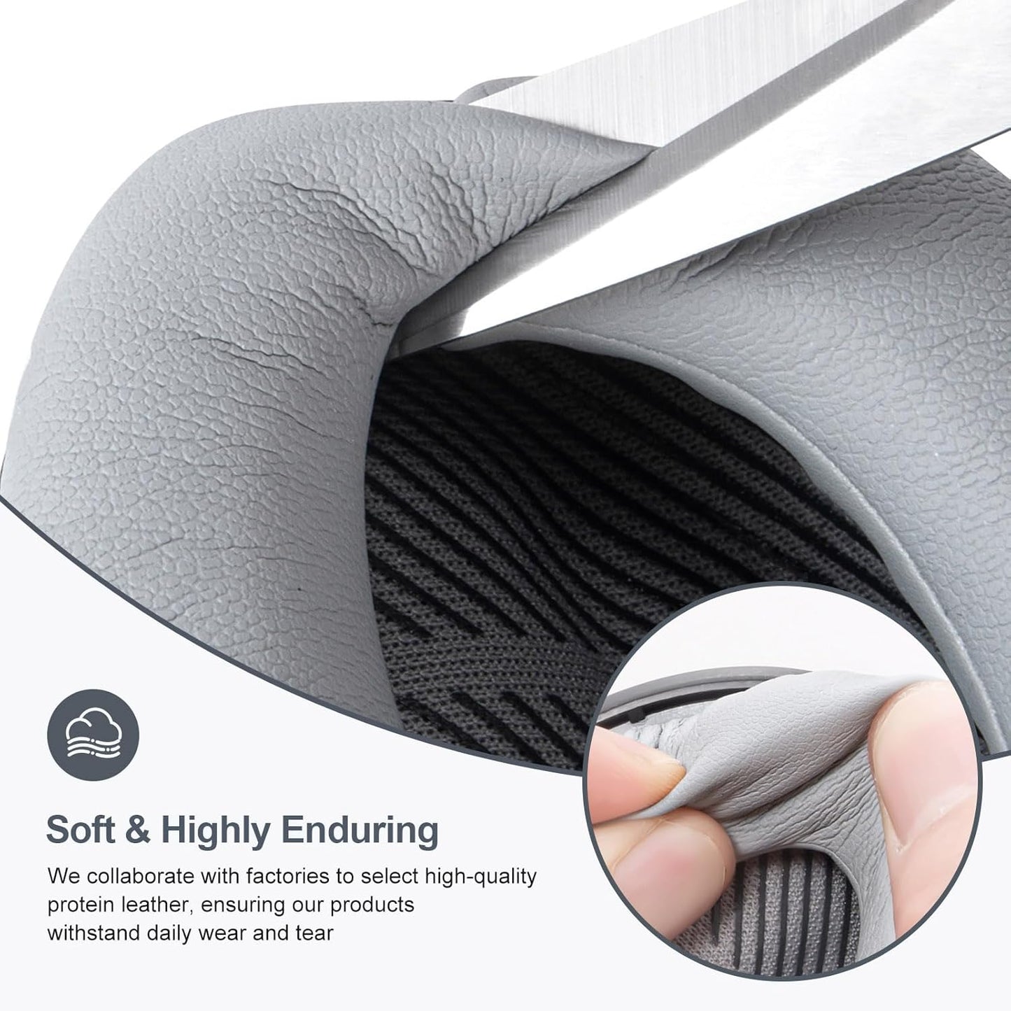 Aurivor Replacement Ear Pads Cushions for Bose QuietComfort QC 35 (ii) 25 15 2 Headphones, Upgraded Earpads for QC35 (ii) QC25 QC15 QC2 SoundTrue/SoundLink AE2/AE2i/AE2w Around-Ear Headphones (Silver)