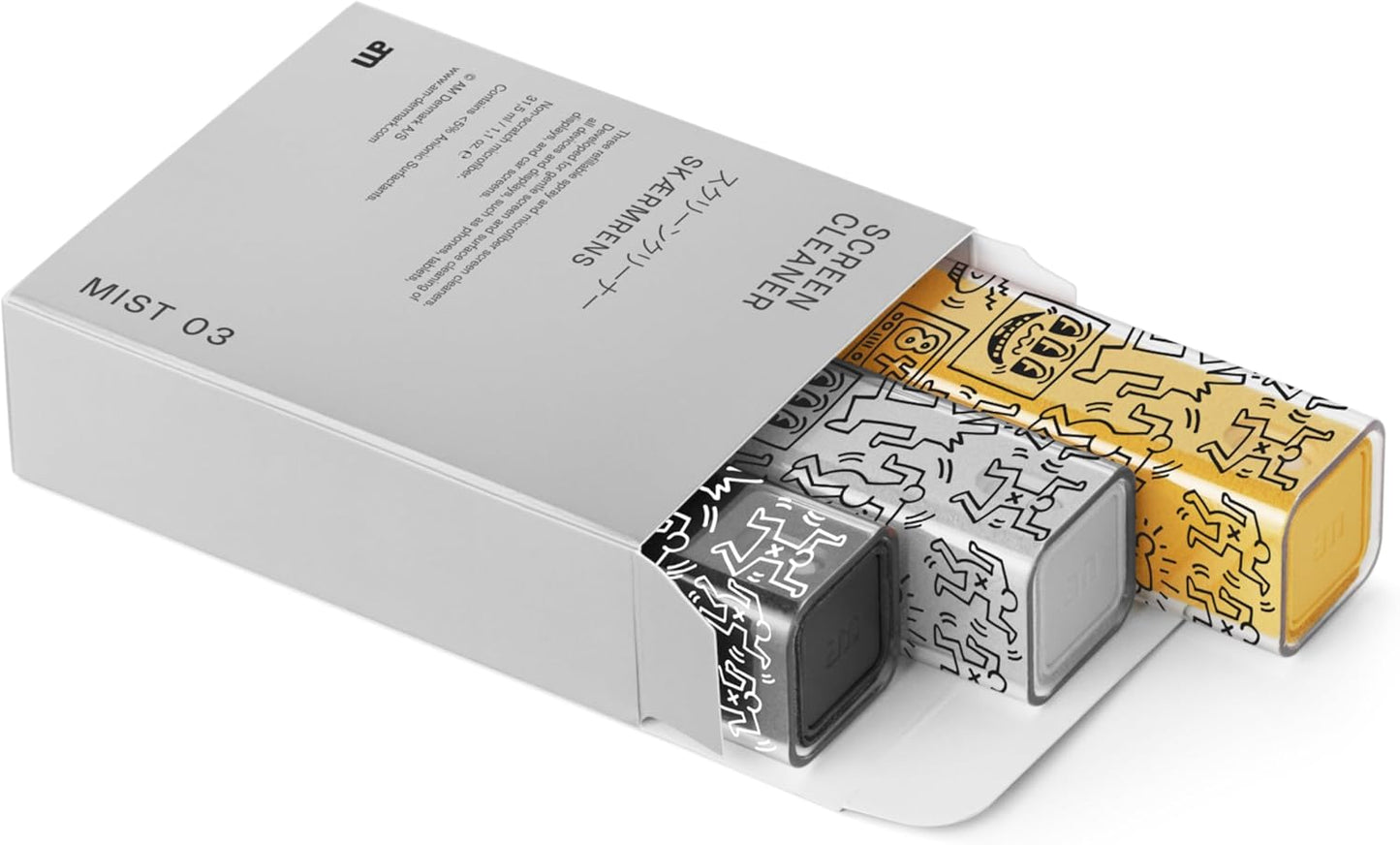 am Screen Cleaner Mist Spray with Microfiber Cloth Around – Alcohol-Free, Streak-Free Screen Cleaning Kit for Smartphones, Tablets, Laptops, Smart TVs & Car Screens, 3 Pack, Keith Haring