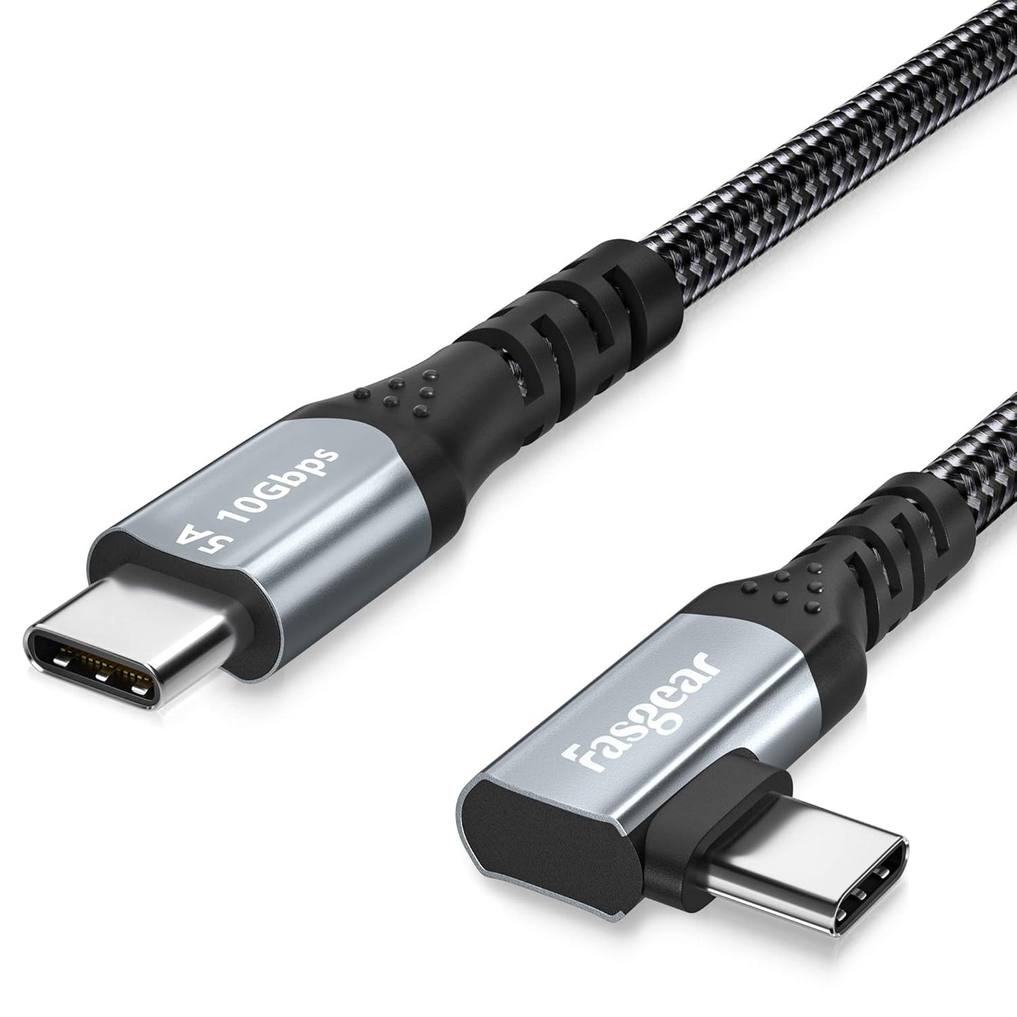 Fasgear USB C to USB C 3.1 Gen 2 Cable 10ft, 10Gbps 100W(20V/5A) Power Delivery with E-Marker Chip 10Gbps Data Sync 4K@60Hz Video Output Compatible for Type-C Devices,Quest Link,MacBook (Black)