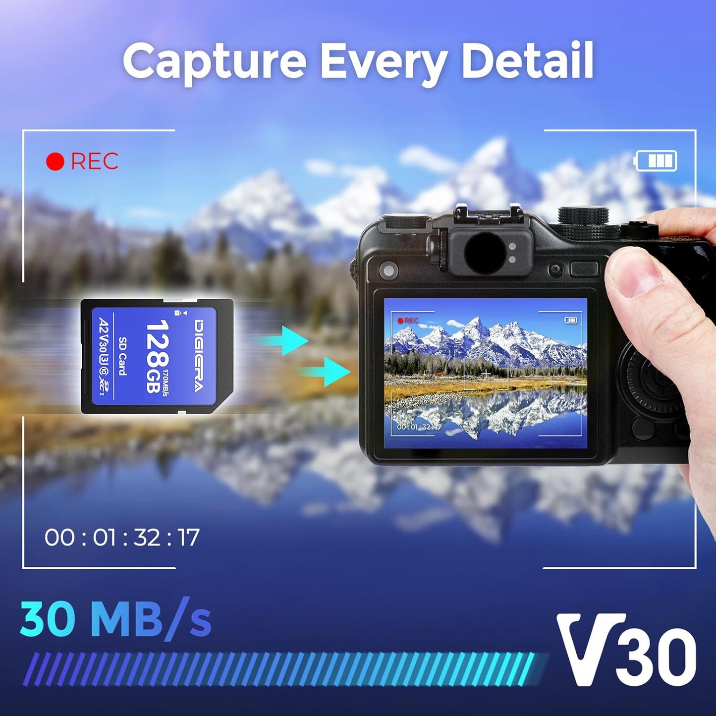 128GB LS100 SDXC UHS-I Memory Card - up to 170MB/s, C10, U3, V30, 4K UHD, SD Card for Computers, Digital Cameras, Home Theatre Devices, Car Navigation Systems (1 Pack)