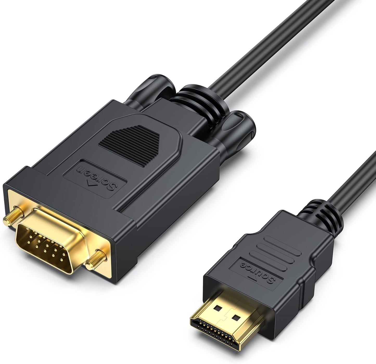 BENFEI HDMI to VGA 6 Feet Cable, Uni-Directional HDMI Computer to VGA Monitor Cable (Male to Male) Compatible for Computer, Desktop, Laptop, PC, Monitor, Projector, HDTV, Roku, Xbox