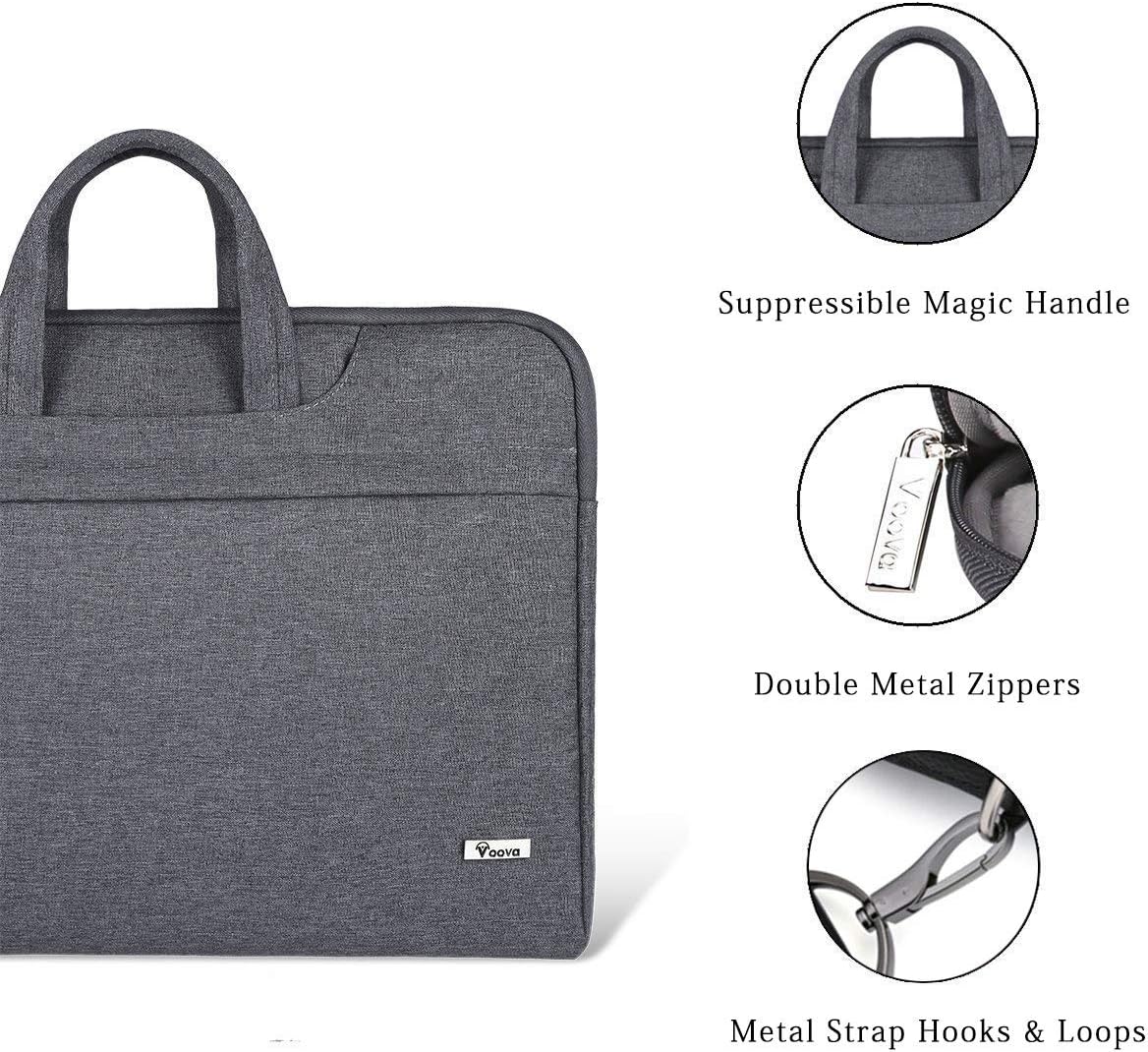 Voova Laptop Bag 15.6 Inch, Waterproof Computer Sleeve Carrying Case with Shoulder Straps & Handle Compatible with Macbook Air 15 M2/M3/M4, MacBook Pro 15/16, 15-16 Inch Hp Dell Lenovo Asus, Grey