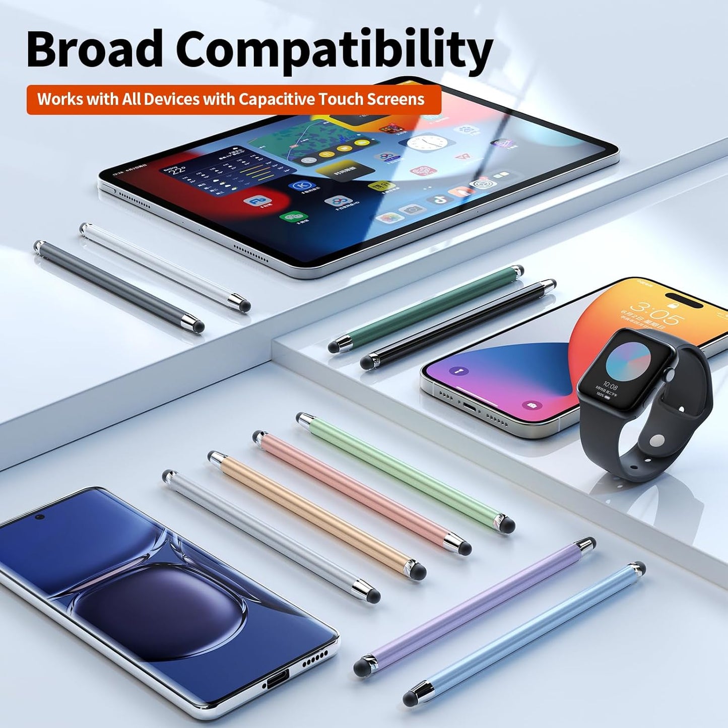 10 PCS Stylus,Stylus Pen for Touchscreen,Stylus 2-in-1 High Sensitivity & Precision Suitable for All Touch Screens of iPhone/ipad/Android Tablets(10 Stylus Pen + 20 Tips)