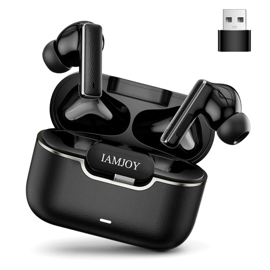 IAMJOY Gaming Earbuds, 20ms Low Latency, Active Noise Cancelling with 6 Mic, 2.4GHz & Bluetooth, 35 Play Time, Wireless Earbuds Compatible with Meta Quest 3/2, PS5/4, Steam Deck, VR, Switch, PC