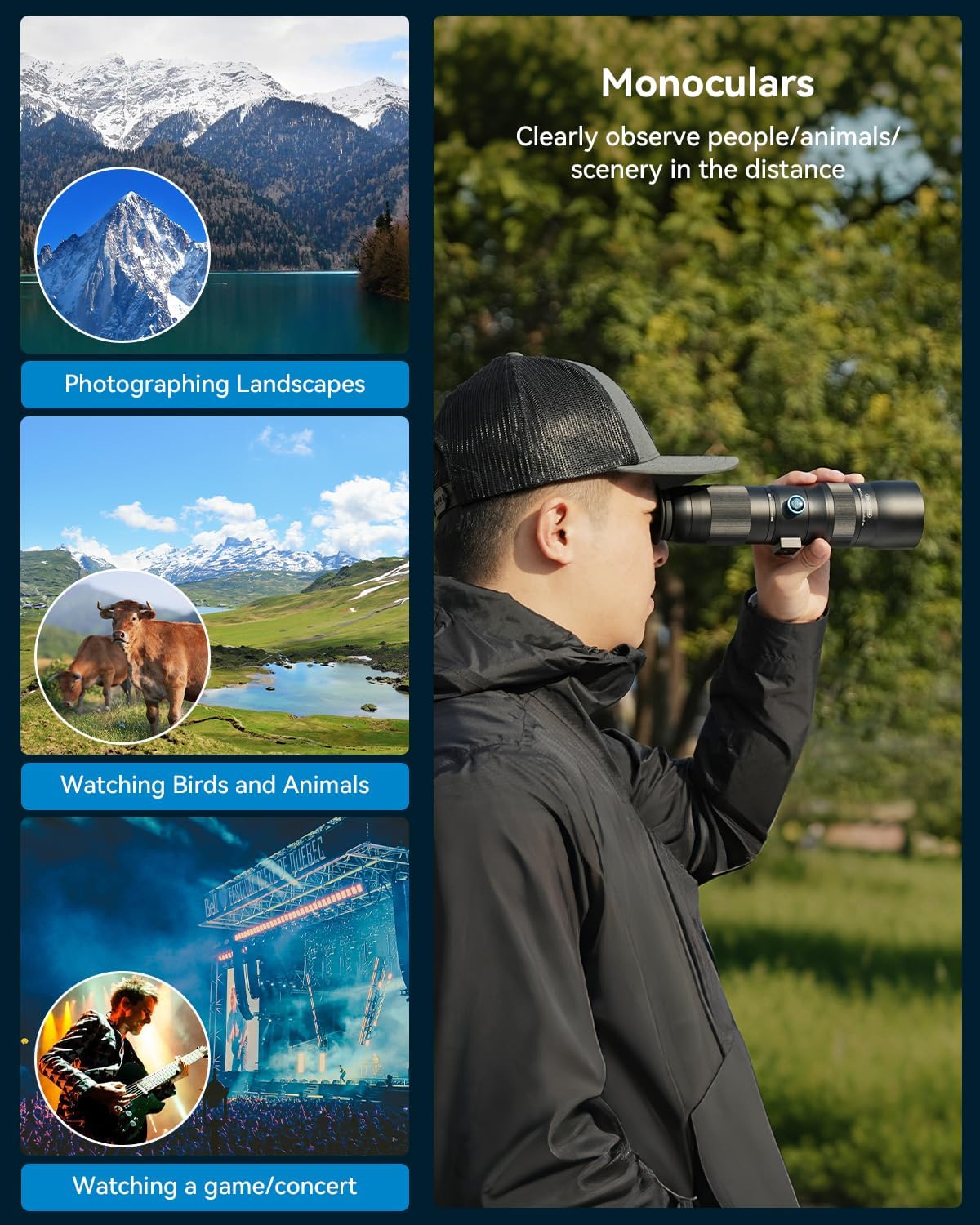 Evil Eye 20-60X Zoom Telephoto Lens, High Power HD Telephoto Phone Lens with Tripod and Universal Phone Clip for iPhone 16/15/14/13 Series, Samsung, Android Phone and Most Smartphone