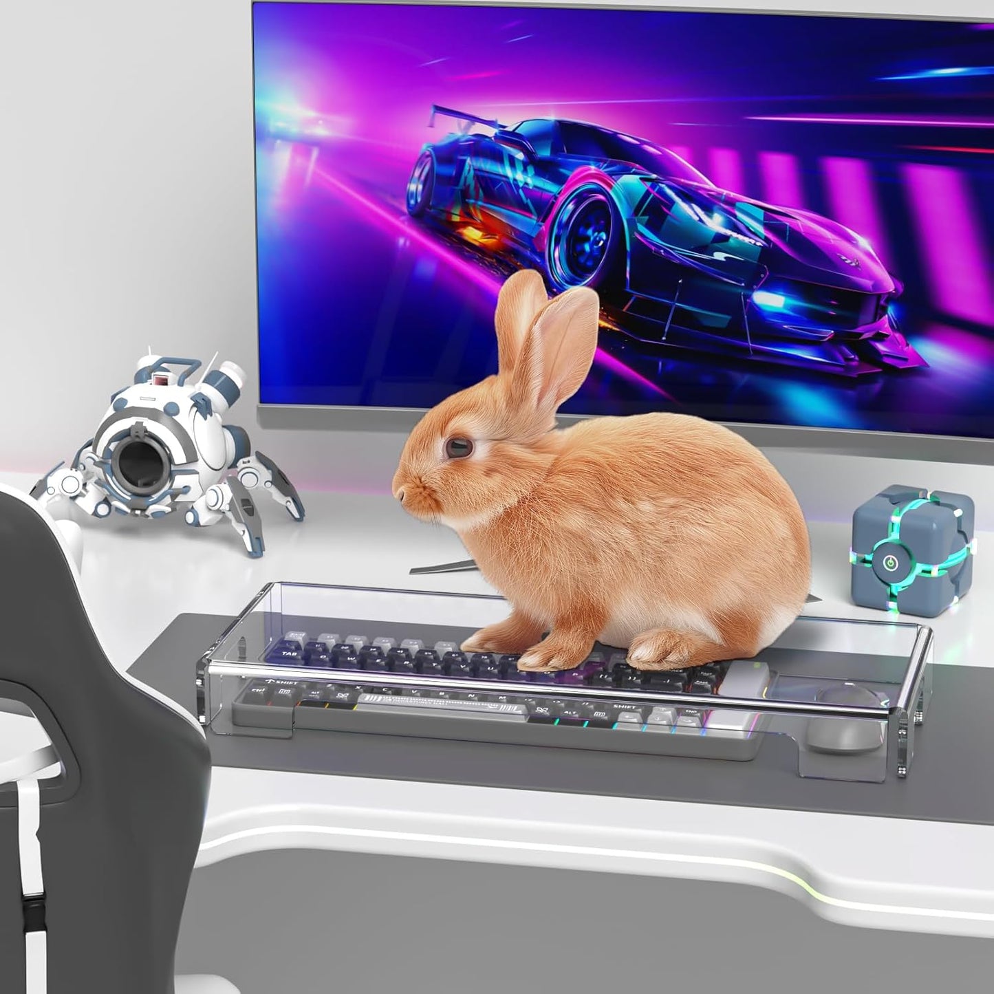 BEEGO Mechanical Computer Keyboard Cover - 2PCS Clear Acrylic Keyboard Cover Keyboard Dust Cover Mechanical Keyboard Cover Full Size Keyboard Protector