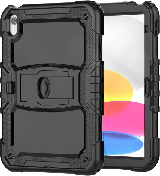 Ambison Case for iPad (A16) 11th Generation 11'' 2025/iPad 10th Generation 10.9''2022, Full-Body Heavy Duty Rugged Shockproof Protective Case with Kickstand-Black