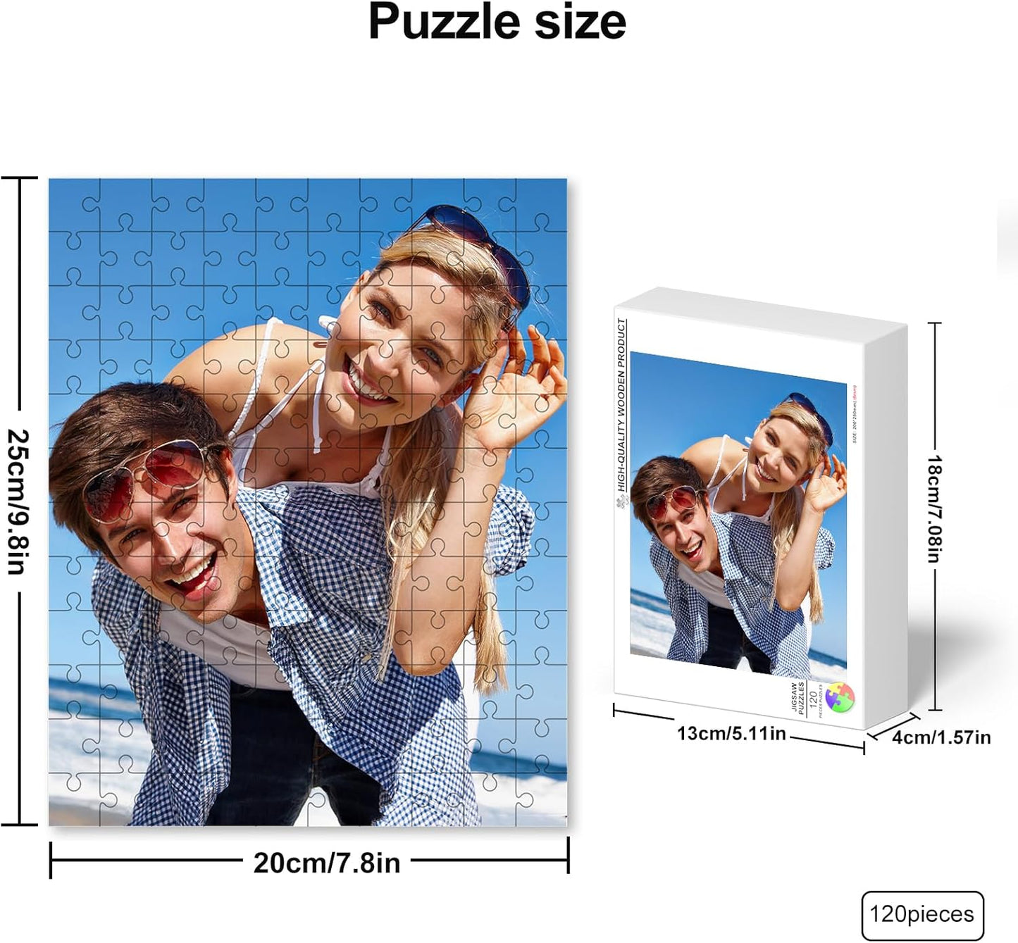 Custom Puzzles from Photos, Personalized Photo Puzzle for Adults 35/70/120/500/1000 Piece, Customized Picture Puzzle Jigsaw for Teens Kids, Birthday,Family,Holidays,Wedding,Father's Day Puzzles Gift
