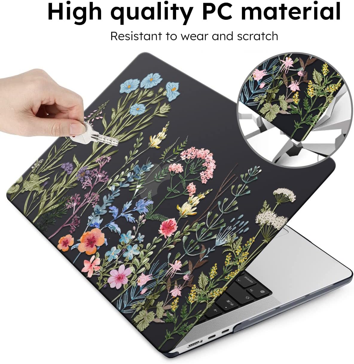 iCasso for MacBook Air 13 inch Case 2025 2024-2022 Release M4 A3240 M3 A3113 A2681 M2 with Liquid Retina Display, Hard Plastic Shell for Mac Air 13.6, TPU Keyboard Cover&Screen Protector, Weeds