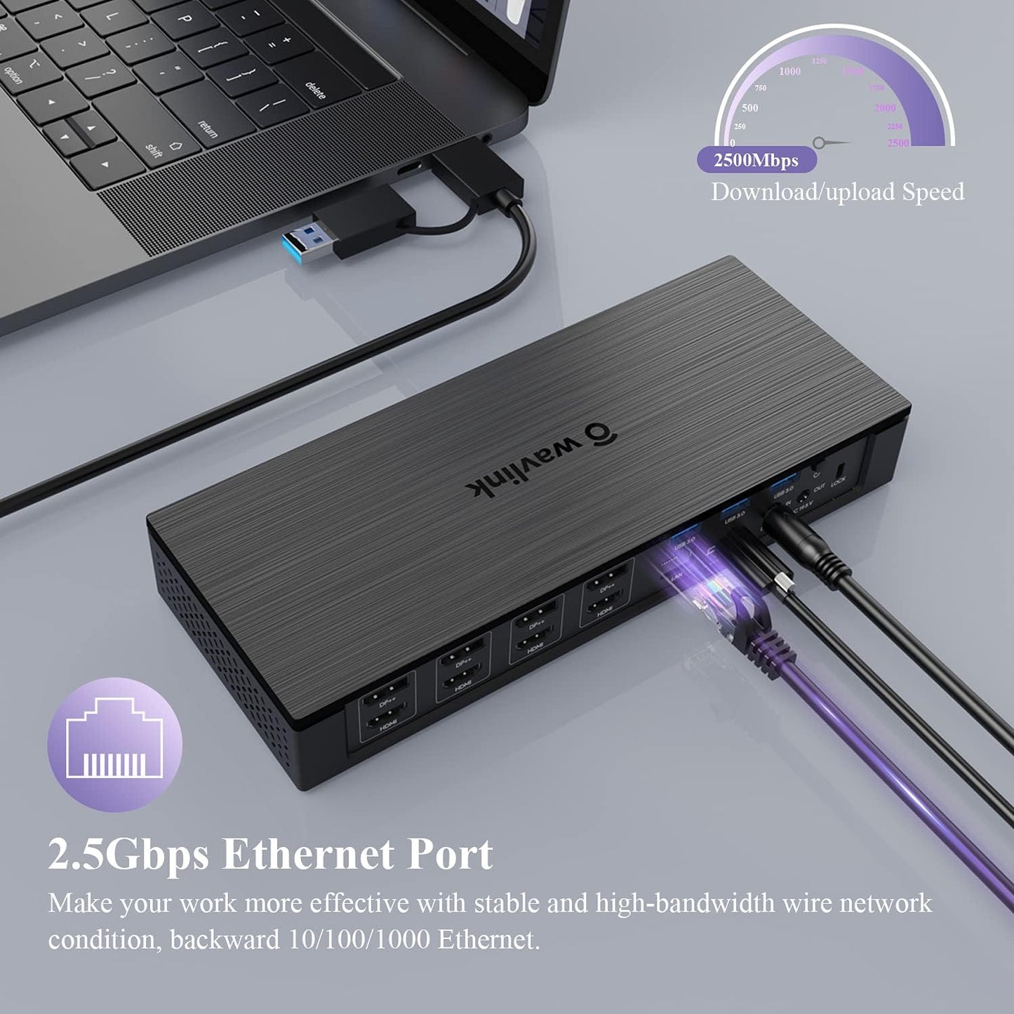 USB C Docking Station, 20-in-1 Universal Displaylink Dock Quad 4K Dual 5K@60Hz Display with 100W Power Delivery/100W DC Charging, 4 HDMI, 4 DisplayPort 1.2, 2.5G Ethernet, USB3.1/3.0, SD/TF 4.0 Slot