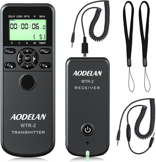 AODELAN Camera Wireless Timer Remote Control with Intervalometer Wired Shutter Release Cable for Panasonic GH5 G1GH1GH2 GH5 G85 GX7 GX8 FZ2500 FZ200 FZ1000 FZ200 FZ150 Cameras and for Olympus Cameras