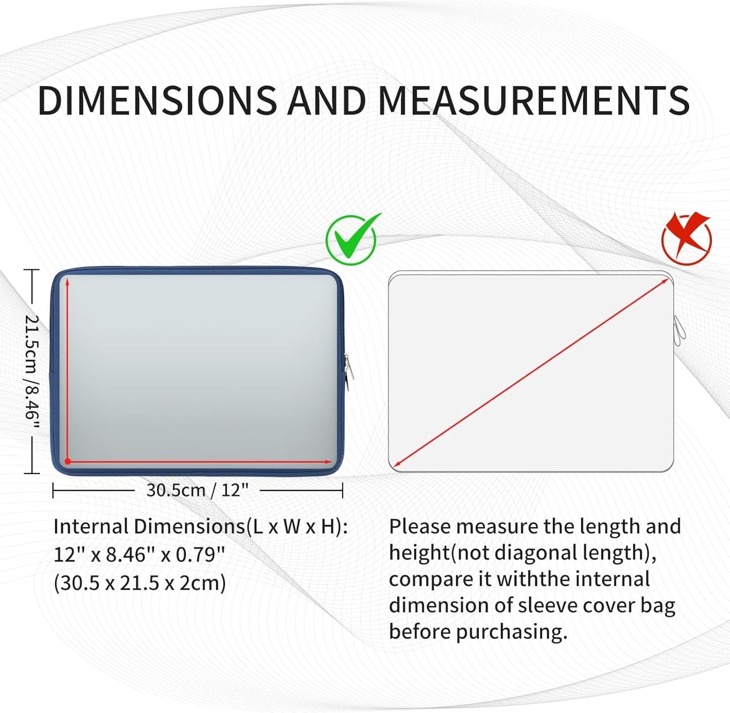 RAINYEAR 11-11.6 Inch Laptop Sleeve Case Soft Lining Carrying Bag Padded Cover Compatible with 11.6" MacBook Air for 11" Notebook Computer Tablet Chromebook (Navy Blue, Upgraded Version)