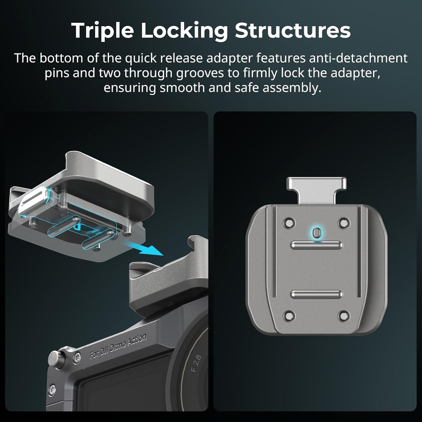 SmallRig HawkLock H18 Quick Release Support with Cold Shoe, Dual-Direction QR-Slide Cold Shoe Mount with Anti--Drop Pin & Silicone Pad, Load up to 1.8lb for LED Video Light, Microphone - 4500