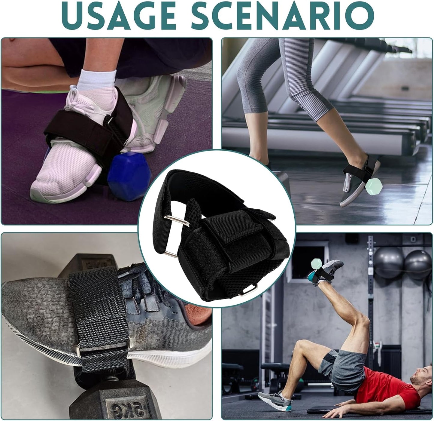 Dumbbell Foot Attachment, Adjustable Leg Weights for Men & Women, Leg Workout Equipment for Home Workouts, Tibialis Trainer for Hip, Shin Splint, Hamstring Curls, Leg Extensions