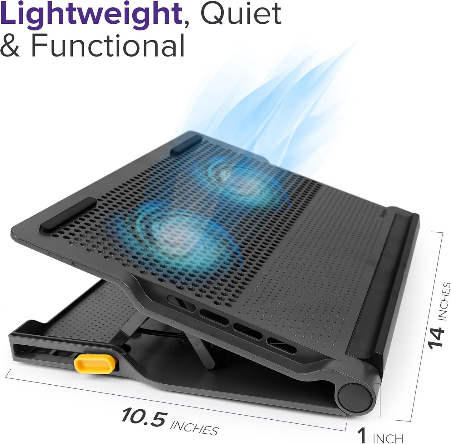 Targus Laptop Cooling Pad for Laptops up to 17-inches, Dual High-Speed Fans Chill Mat + 4-Port USB Hub Laptop Fan Cooling Pad for Work, USB Stand Cooling Pad for Gaming Laptop Cooling Fan (AWE81US)