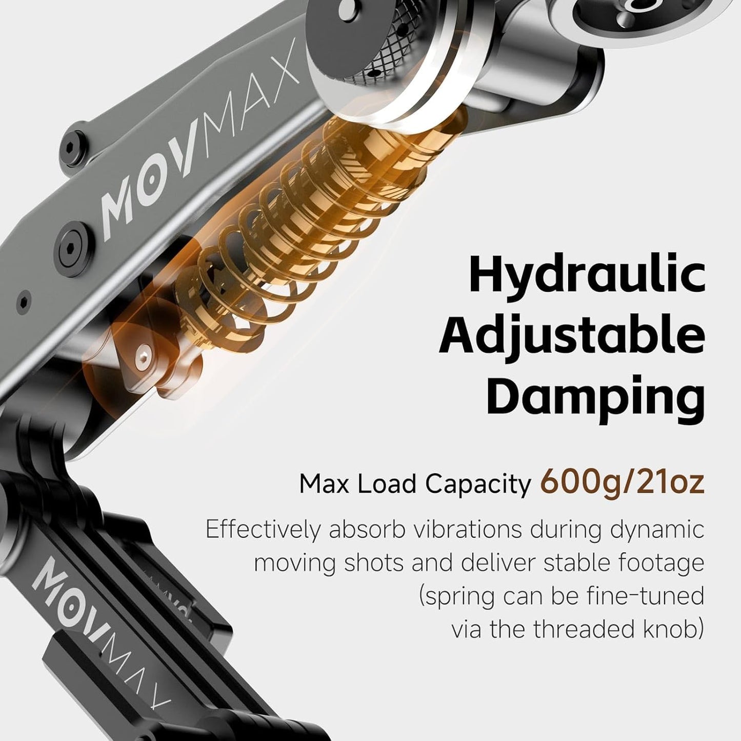 MOVMAX Blade Arm Solar Powered Electronic Suction Kit, Shock Absorber Arm Car Mount for DJI Pocket 3, GoPro Hero 13, 360 Action Cameras with Auto Pressure Detection & LCD Display, Pocket 3 Accessories