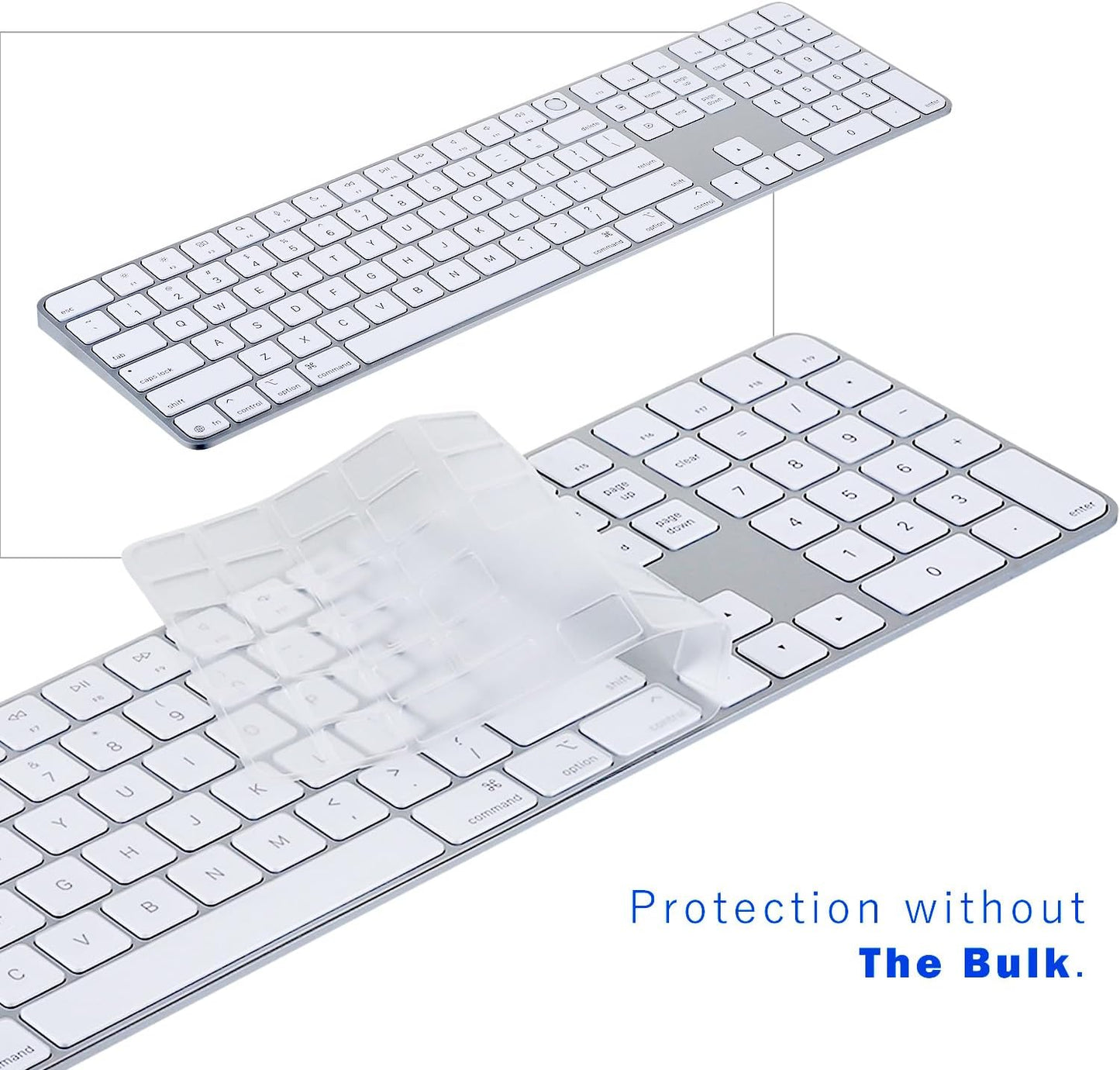 Keyboard Cover for 2024 M4 iMac Magic Keyboard (Model A3119, Touch ID, with Numeric Key) - Ultra Thin, Protective and Clear Keyboard Cover Protector Skin