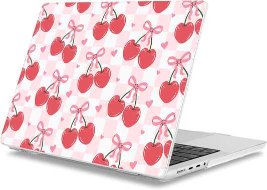 Mektron Case for 2025 MacBook Pro 16" M4 A3403 A3186 M3 A2991 M2 A2780 M1 A2485 (2021/2023/2024) Pro/Max with Touch ID, Hard Shell Plastic Laptop Cover Keyboard Cover, Cherries Bows C353