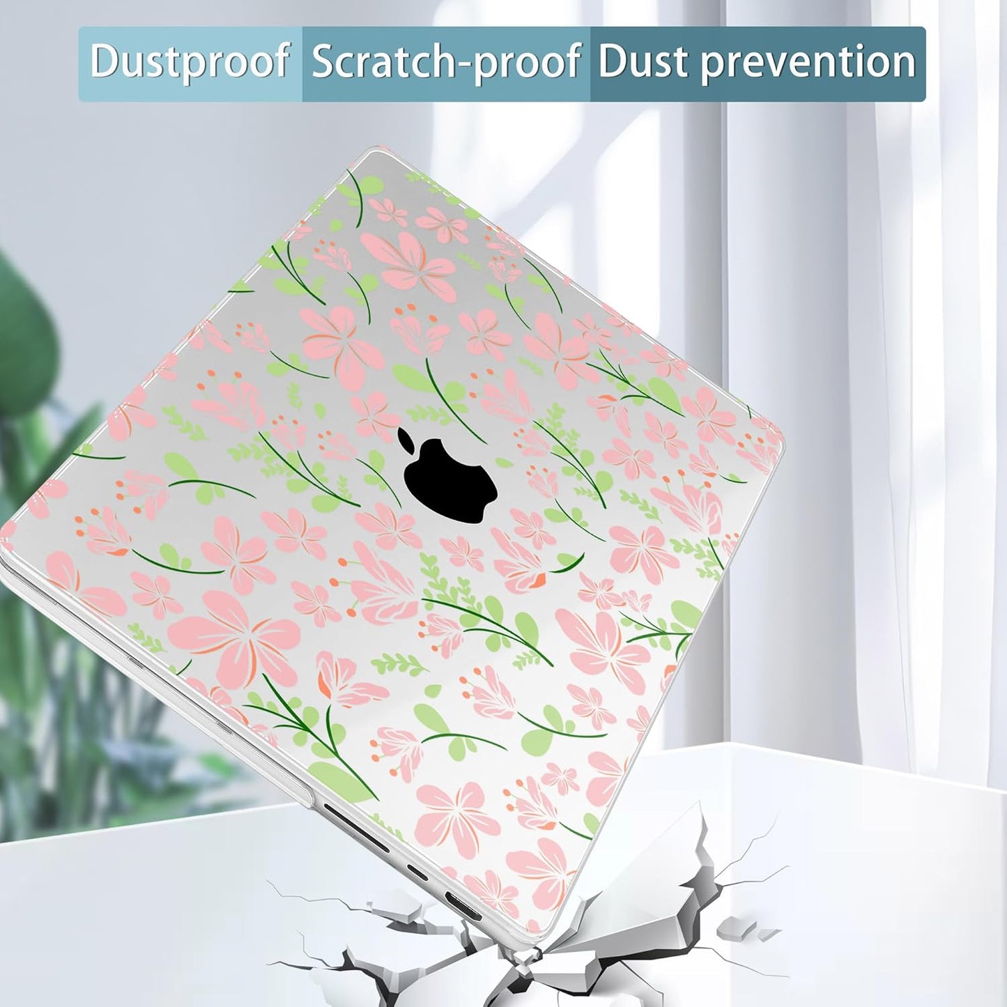 Tuiklol for MacBook Pro 14 Inch Case 2024-2021 Release M4 A3112 A3401 A3185/M3 A2918 A2992/M2 A2779/M1 A2442 Pro/Max,Hard Shell Case with Keyboard Cover & Screen Protector for Touch ID,Unique Flower