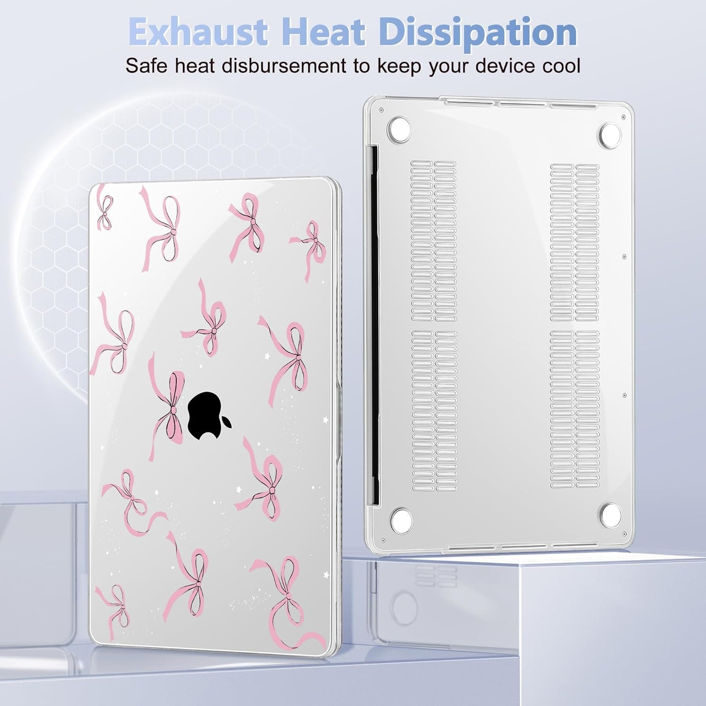 May Chen for MacBook Pro 13 inch Case 2022 2021 2020 Release A2338 M2 M1 A2289 A2251, Plastic Crystal Hard Shell Case Cover for MacBook Pro 13 inch Touch Bar Fits Touch ID, Star Bows