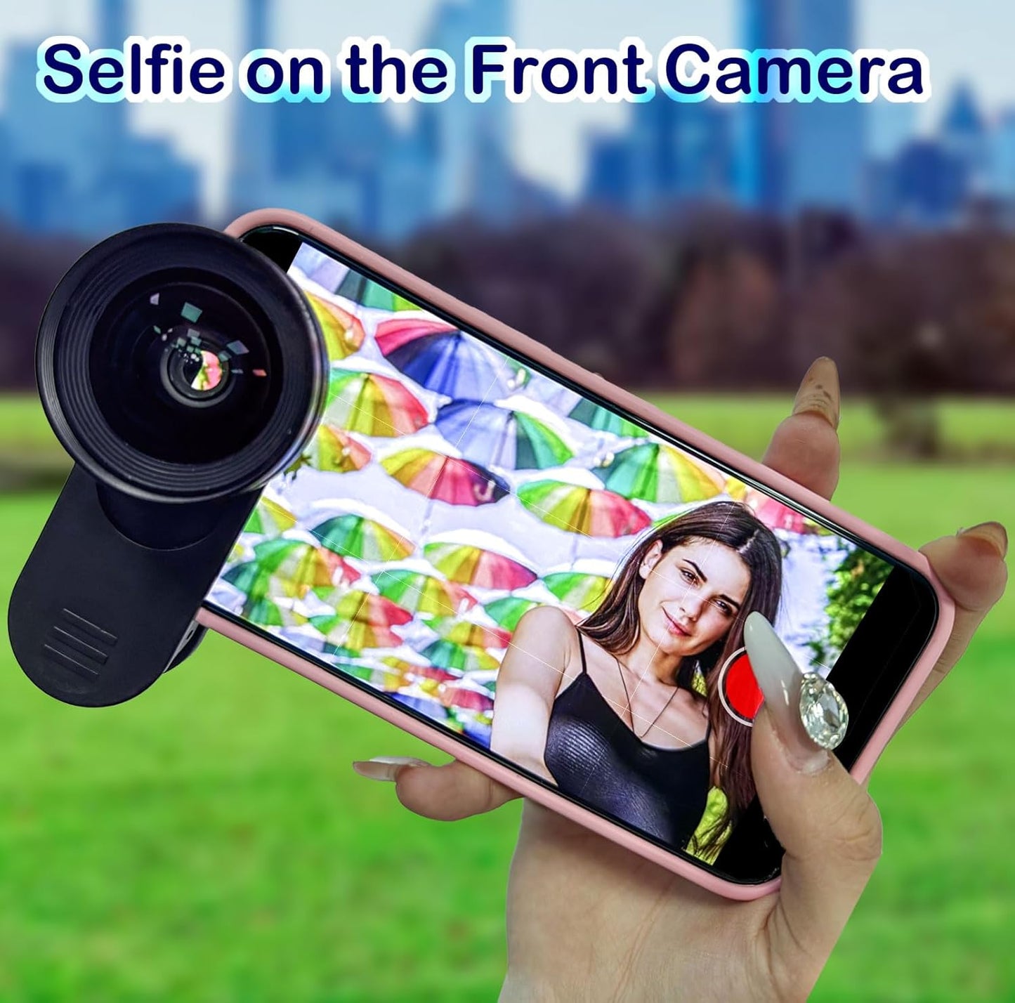 FotoZ 18mm Wide Angle Lens with 17mm Thread Lens Clip for iPhone & Samsung Galaxy and Most Smartphones, Compatible with SmallRig iPhone Samsung Smartphone Cage Case