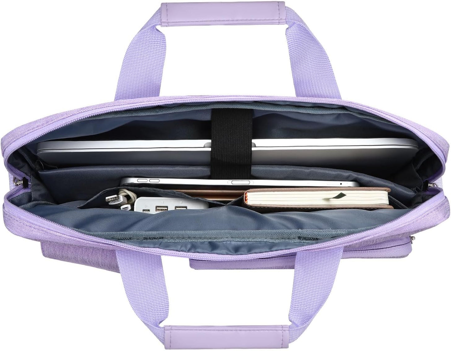 MOSISO Laptop Shoulder Bag, Computer Bag with 2 Raised&1 Flapover&1 Horizontal Pocket&Handle&Belt