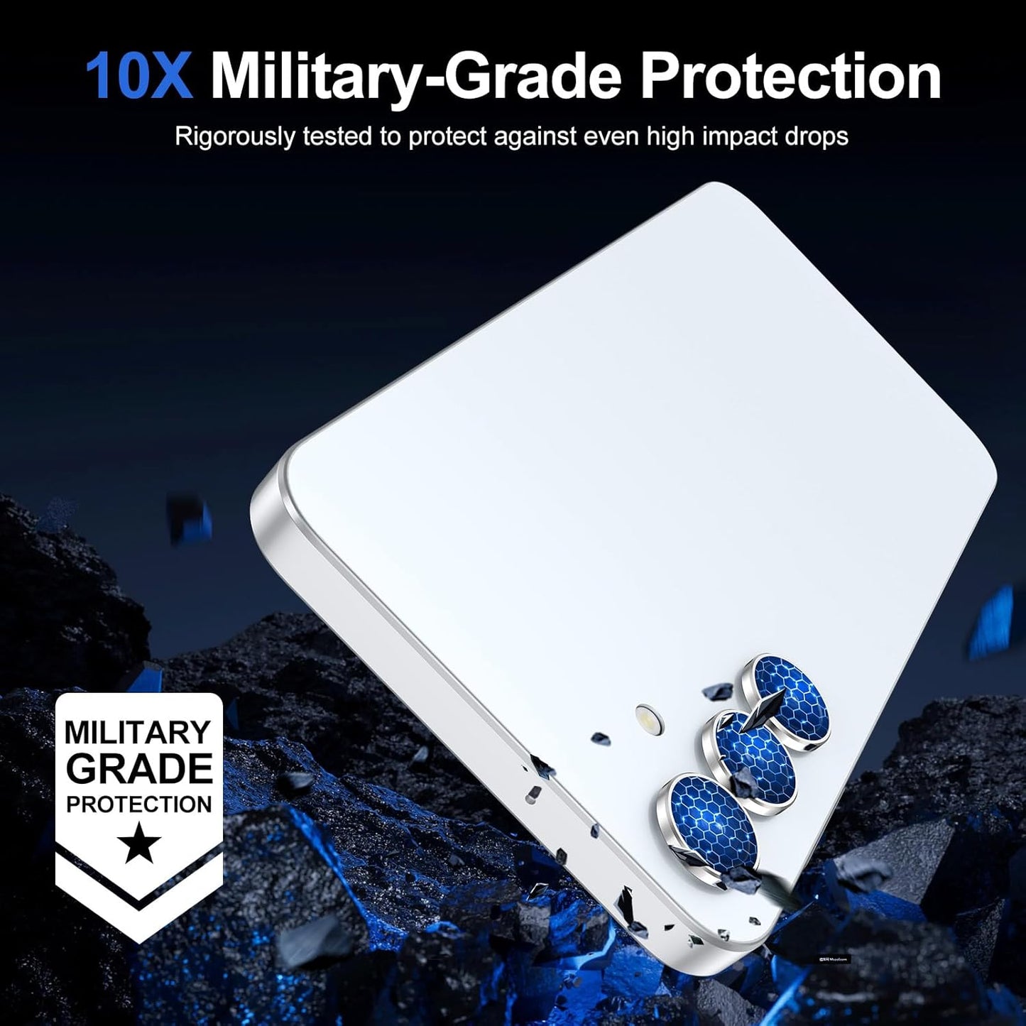 for Samsung Galaxy A16 Camera Lens Protector, Individual Metal Ring Tempered Glass Lens Cover, [Strong Adsorption] Scratch Resistant Ultra-Thin HD Clear Lens Cover, 1 Set-Slivery Ring