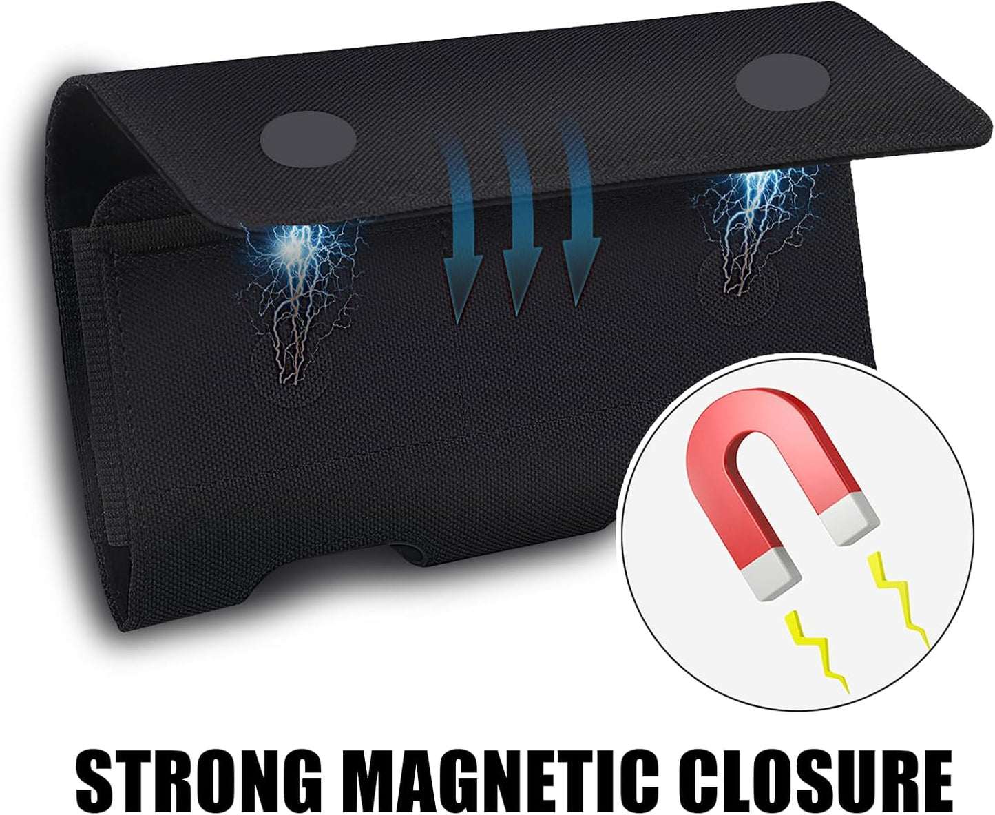 BECPLT for iPhone 17 Pro 17/16/15/14/13/12/11 Pro Cell Phone Pouch Nylon Holster Case with Belt Clip Cover for iPhone Xs X Galaxy S25 S24 S23 S22 S21 S20 (Black)