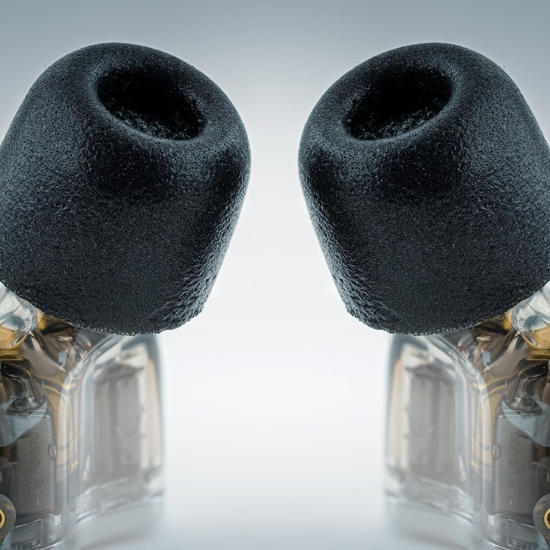 Comply 100 Core Series | Memory Foam Replacement IEM Ear Tips for Etymotic, Westone, Klipsch & More | Superior Noise Isolation, Ultimate Comfort, Secure Fit | TechDefender, Black, Small (3 Pairs)