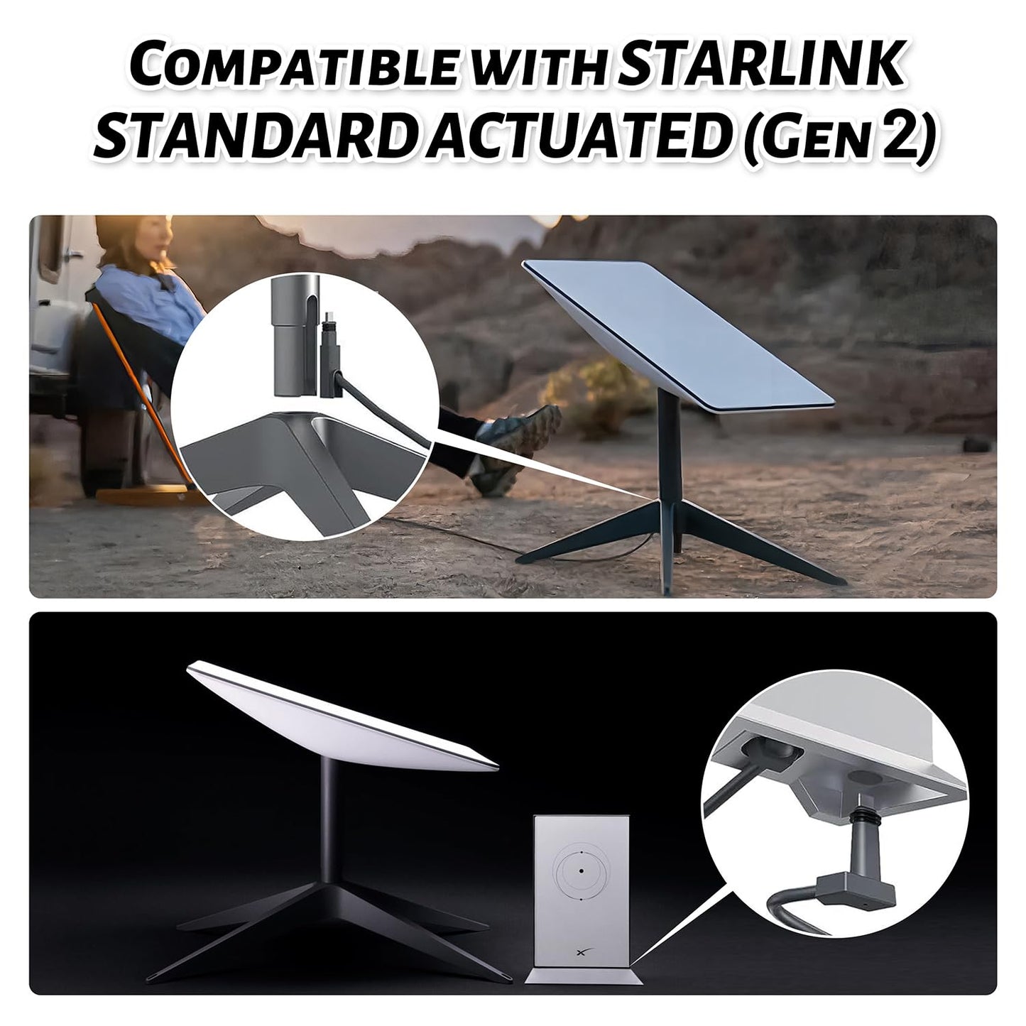 150FT Replacement Cable for SpaceX Starlink Rectangular Satellite V2, Standard Actuated Gen 2 Replacement Cable for Starlink, Starlink Gen 2 Extension Cable with Waterproof End Caps（150Feet）