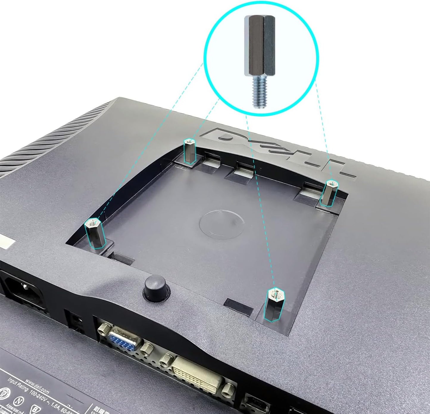 Kado Wall Mount Spacer Adapter Set for Desktop/Portable Monitor, 16pcs M4x14mm Hex Stainless Steel Standoff Spacer Screw Nut Bolt Motherboard Prototyping Accessories for PCB, Computer & Circuit Board