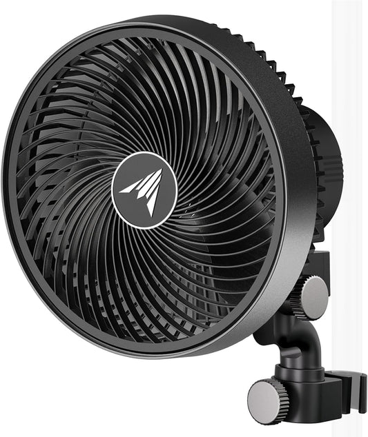 AC Infinity CLOUDRAY A9, Grow Tent Clip Fan 9” with Redesigned Long-Life EC Motor, Custom 10 Dynamic Wind Speeds, Weatherproof IP-54, Manual Swivel, for Hydroponics Circulation Cooling
