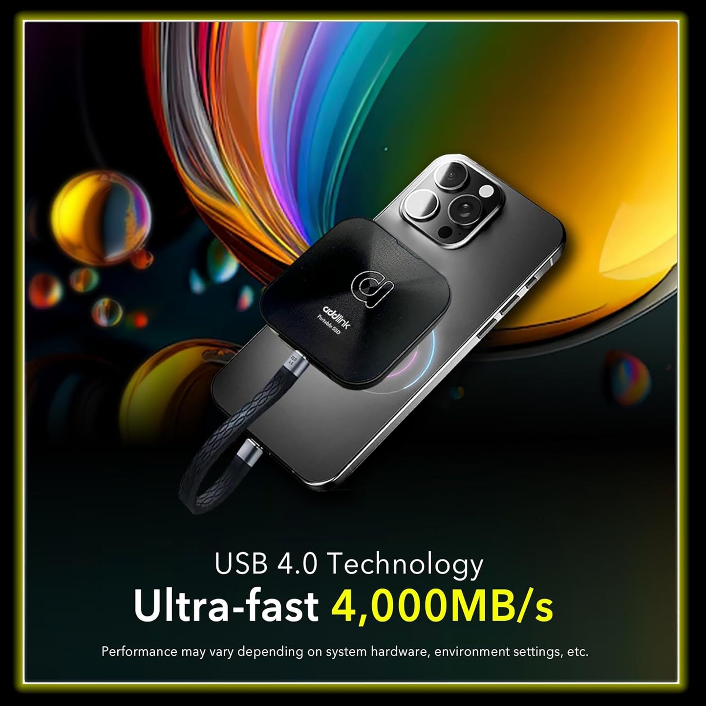 Addlink P30 2TB Magnetic Portable SSD, USB4 4000MB/s Compatible with Thunderbolt 4, ProRes 4K 120fps, PS5/PS4, MagSafe, Aluminum, for iPhone, PC, Mac, Android