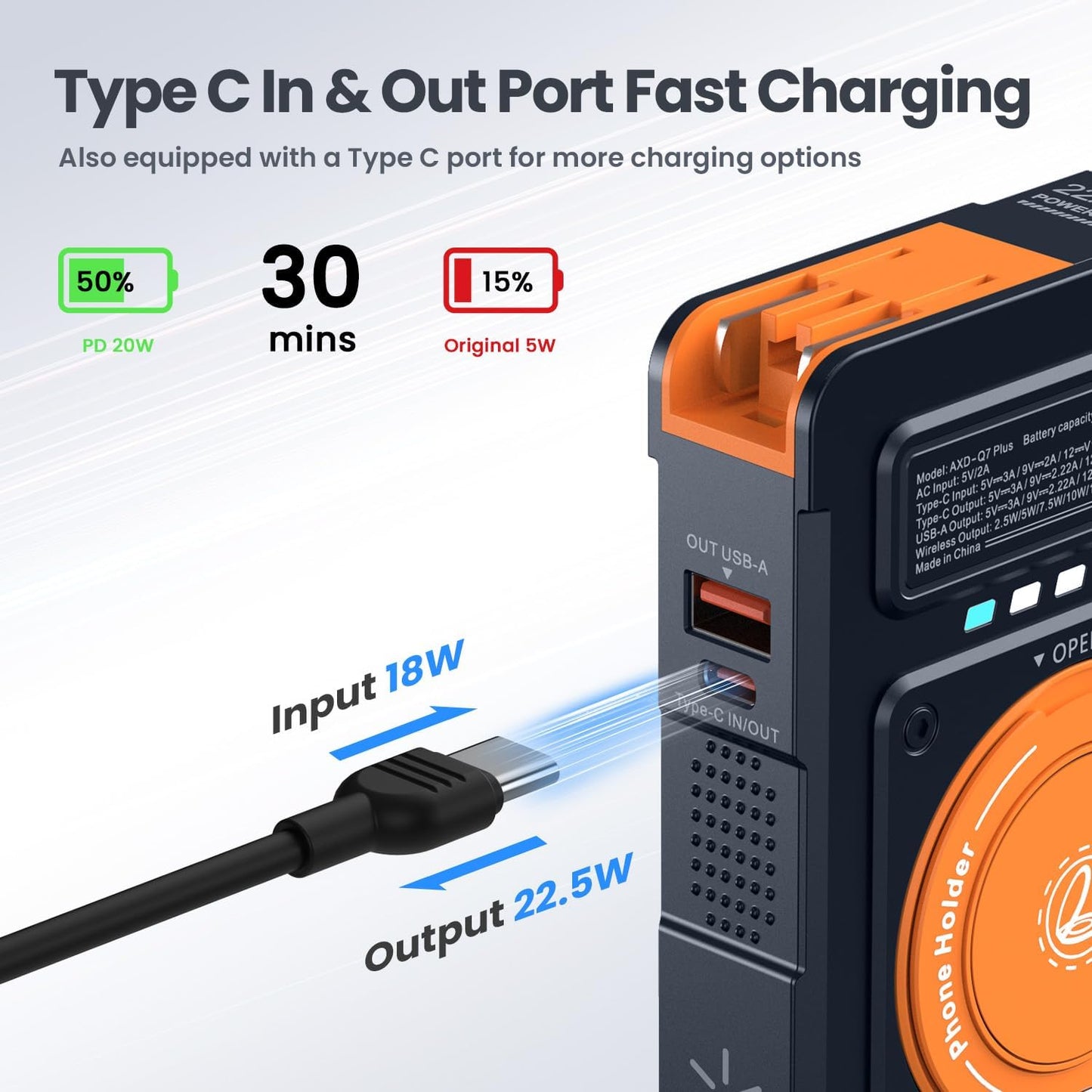 for Magsafe Battery Pack 10000mAh,5-in-1 Magnetic Power Bank Built in AC Plug,Magnetic Wireless Portable Charger for Apple Watch,22.5W Fast Charging Power Bank for iPhone 16 Pro Max/15/14/13/12 Mini