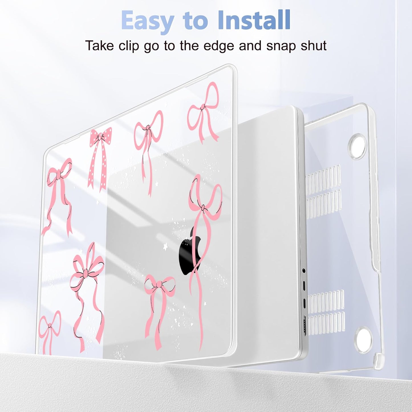 for MacBook Pro 16 inch Case 2021 2022 2023 2024 Release A3186 A3403 M4 A2991 M3 A2780 M2 A2485 M1 Pro/Max, Hard Shell Case with Screen Protector & Keyboard Cover, Star Bow