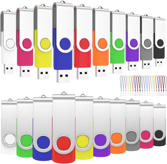 ABLAZE 8GB USB Flash Drive 50 Pack, USB 2.0 Thumb Drives Bulk Memory Sticks Pendrives 50PCS (Mixcolors)