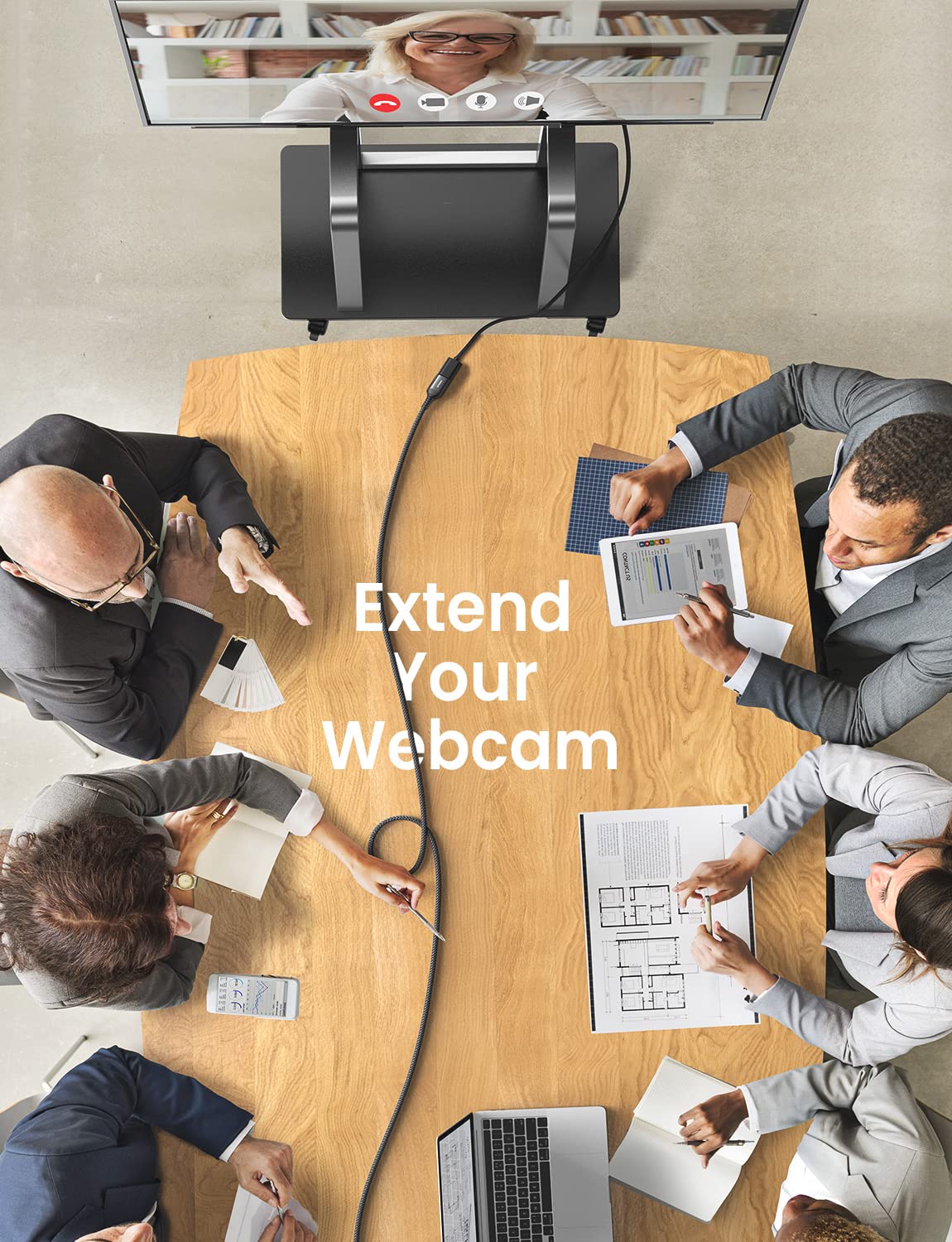 AINOPE 2 Pack USB Extensions Cable High Speed USB 3.0 Extension Cord Type A Male to Female Sturdy Braided Material Fast Data Transfer Compatible with USB Keyboard,Mouse,Flash Drive,Black,20FT+20FT