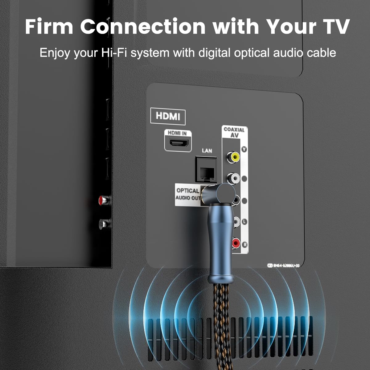 EMK 90 Degree Toslink Optical Cable 24K-Gold Connector 360 Degree Free-Rotating Plug Fiber Optic Cable S/PDIF Toslink Male to Male for Home Theater, Sound Bar, TV, PS4, Xbox (Blue,10ft/3m)