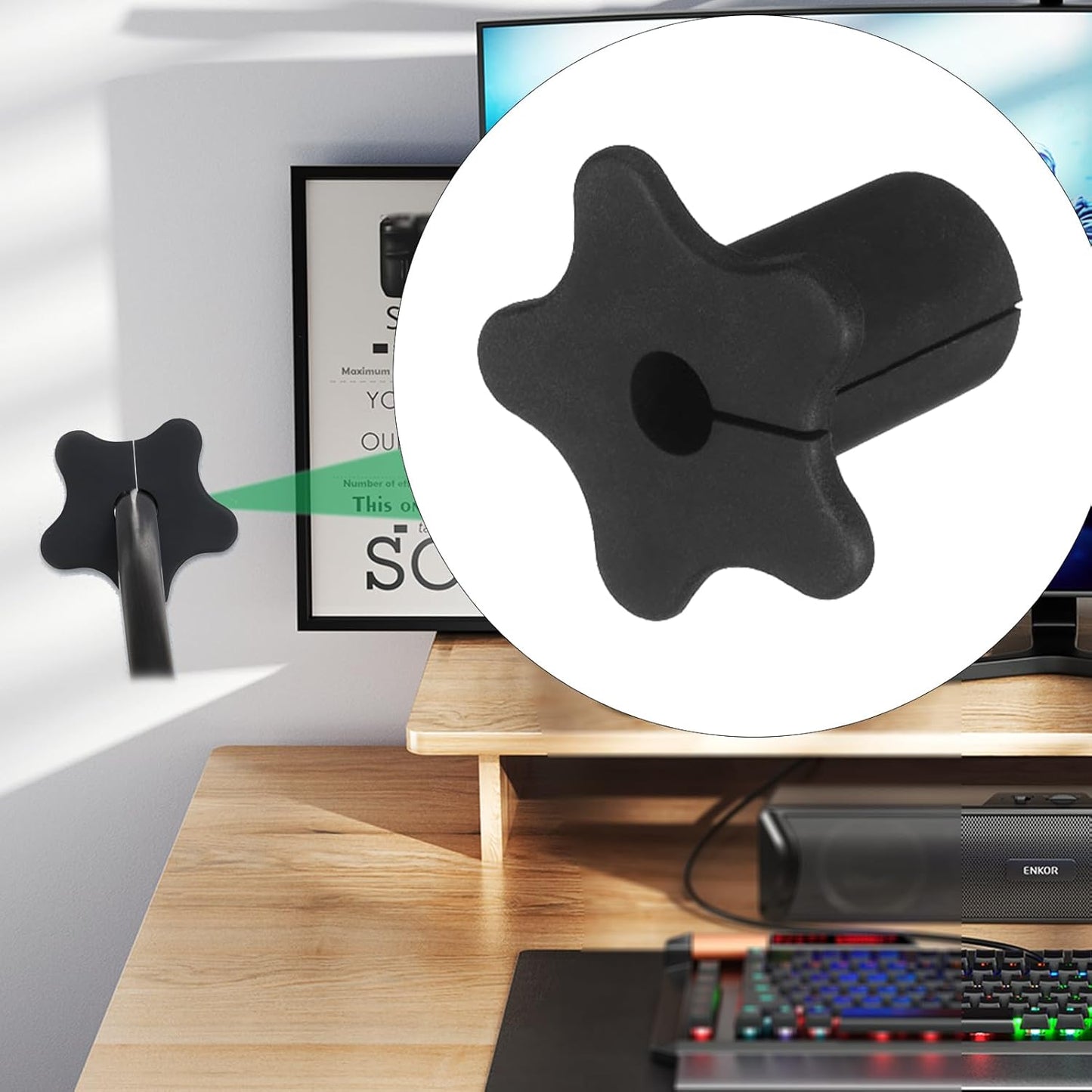 2pc Starlink Cable Grommet 5/8" Silicone Waterproof Wall Hole Pass Through Split Cable Bushings for TV Wire Ethernet Cord, Starlink Cable Routing Kit Accessories, 27.6mm/1.09" Ht, White