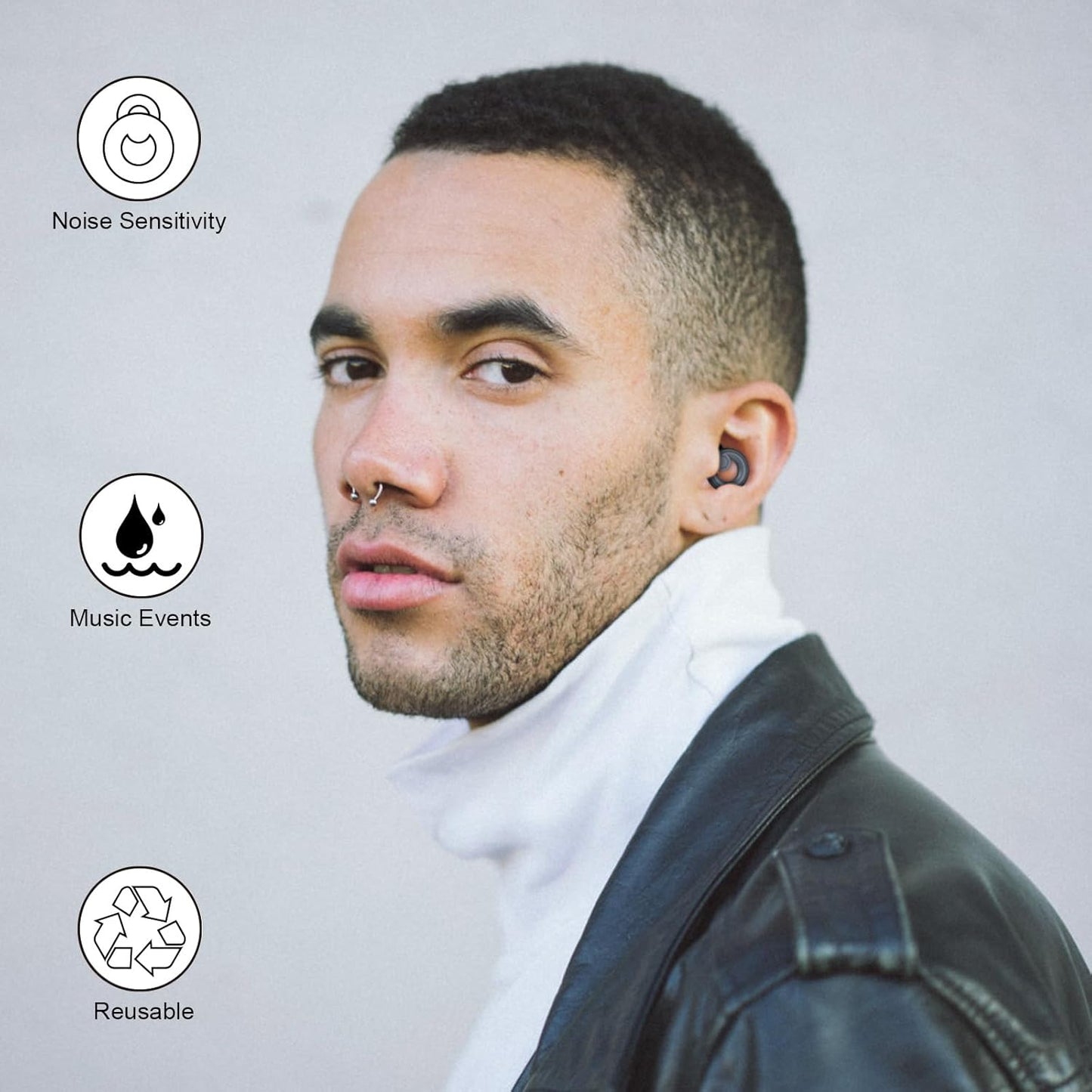 Ear Plugs for Noise Cancelling Ear Protection EarPlugs for Sleep,Concerts,Work,Study,8 Size Eartips with Small Box,Perfect -30dB Silicone Earplugs for Noise Reduction